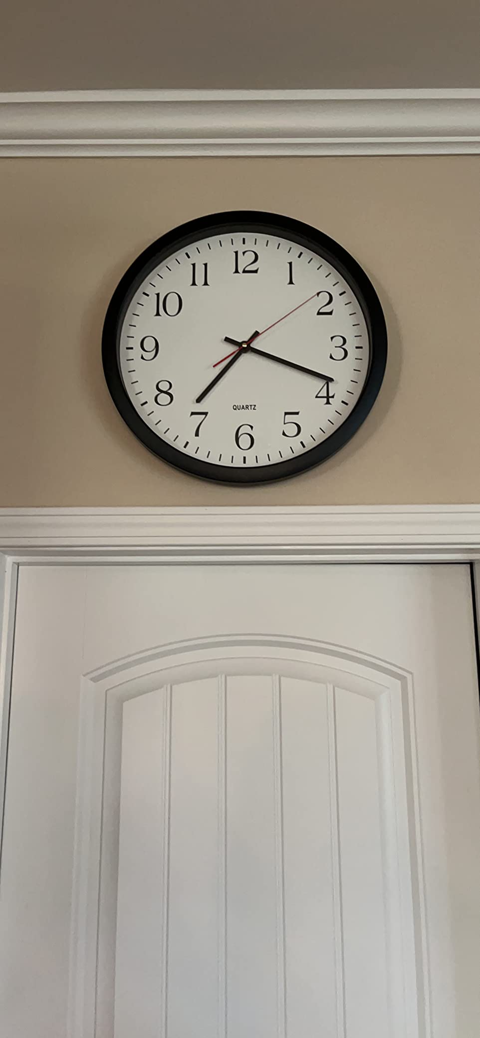 Bernhard Products Black Wall Clock, Silent Non Ticking - 16 Inch Extra Large Quality Quartz Battery Operated Round Easy to Read Home/Office/Business/Kitchen/Classroom/School Clocks customer photo 1