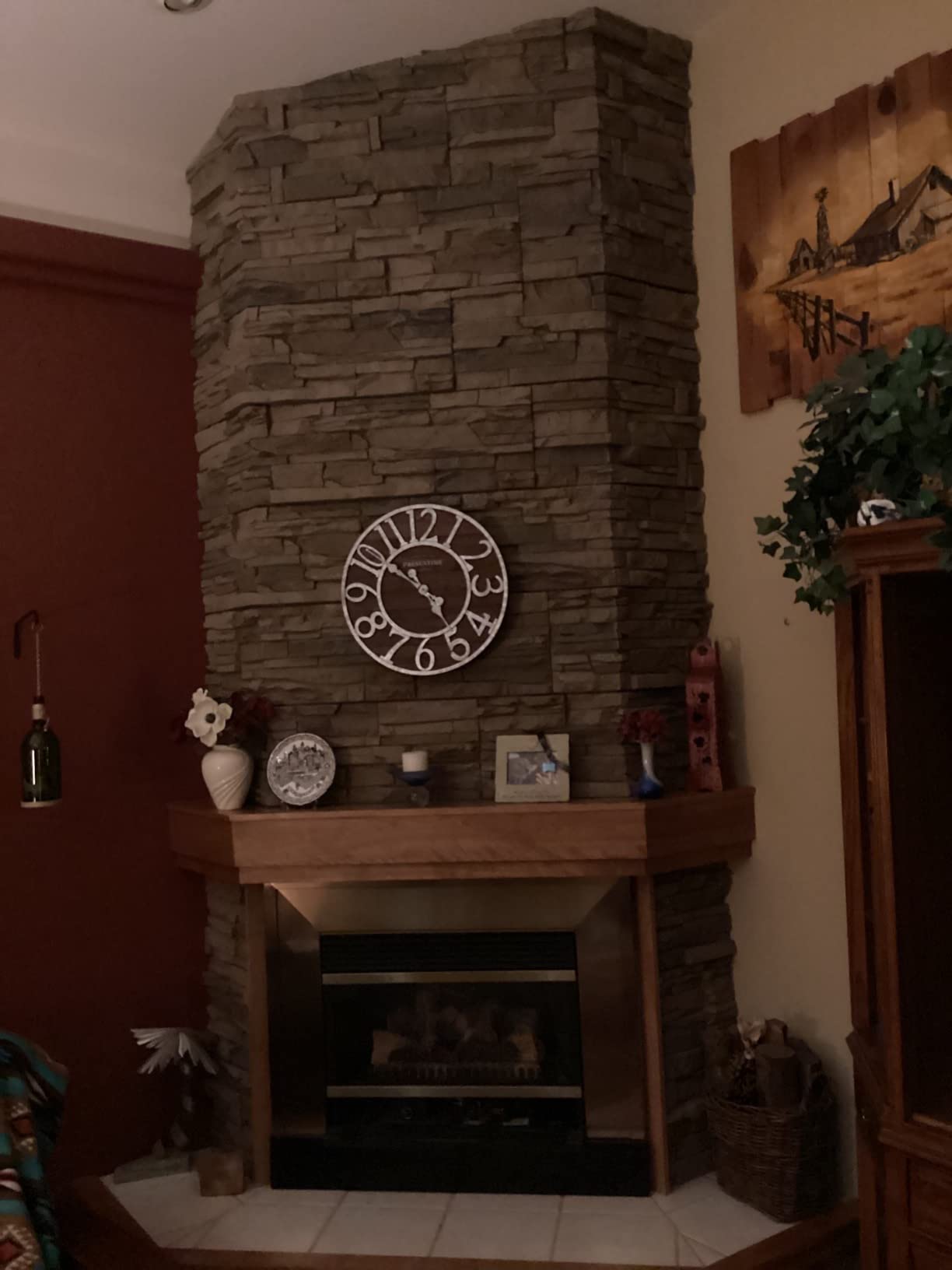 Vintage Farmhouse Series, Galvanized Rustic Barnwood Clock | 19.5 inch, Galvanized Finish Arabic Numerals with Weathered Natural Barnwood, Farmhouse Décor/Wall Décor customer photo 2