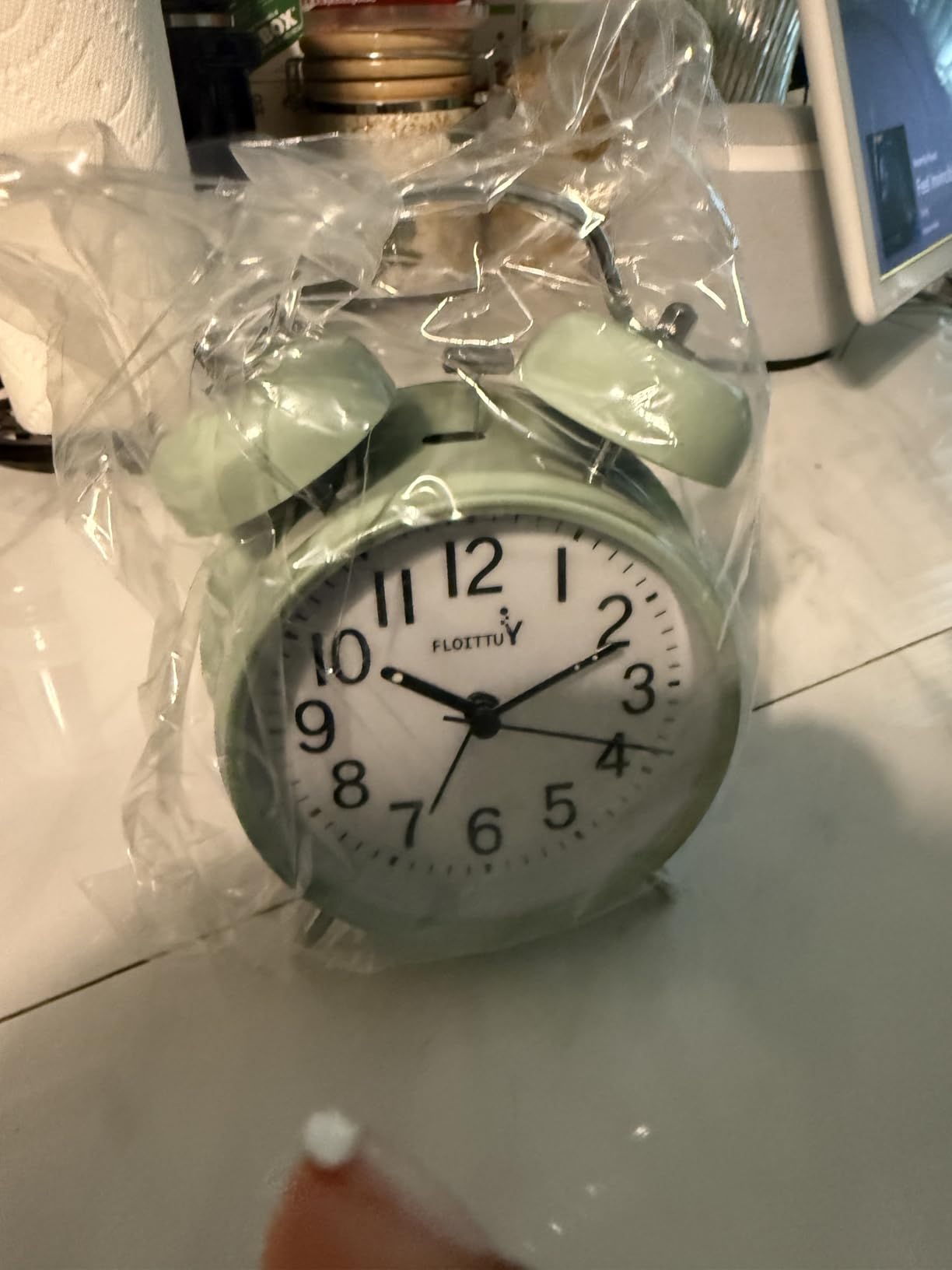 FLOITTUY Loud Alarm for Deep Sleepers 4'' Twin Bell Alarm Clock with Backlight for Bedroom and Home Decoration(Blue) customer photo 2