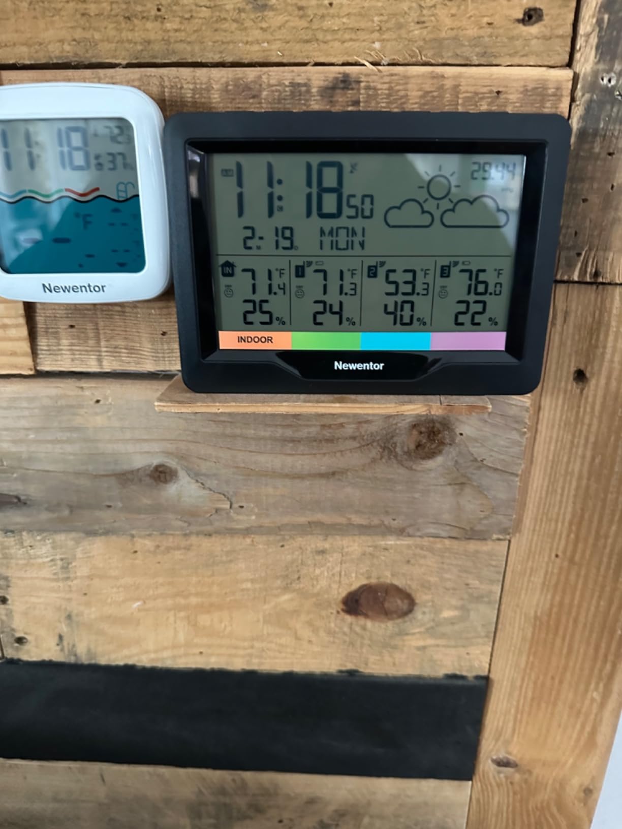 Newentor Weather Station with 3-Sensor, Indoor Outdoor Thermometer Wireless | Long Battery Life for Flexible Placement, 3-Sensor Temperature Humidity Monitor, Atomic Clock, Easy Read, Barometer, Black customer photo 2