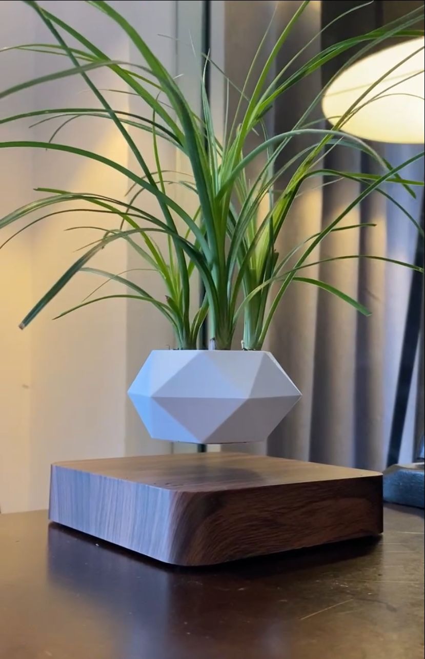 Levitating Air Bonsai Pot, Cool Stuff, Rotation Flower Pot Planters, Potted Plant Home Desk Decor in Flower Pots & Planters from Home & Garden on (Light Color) customer photo 2
