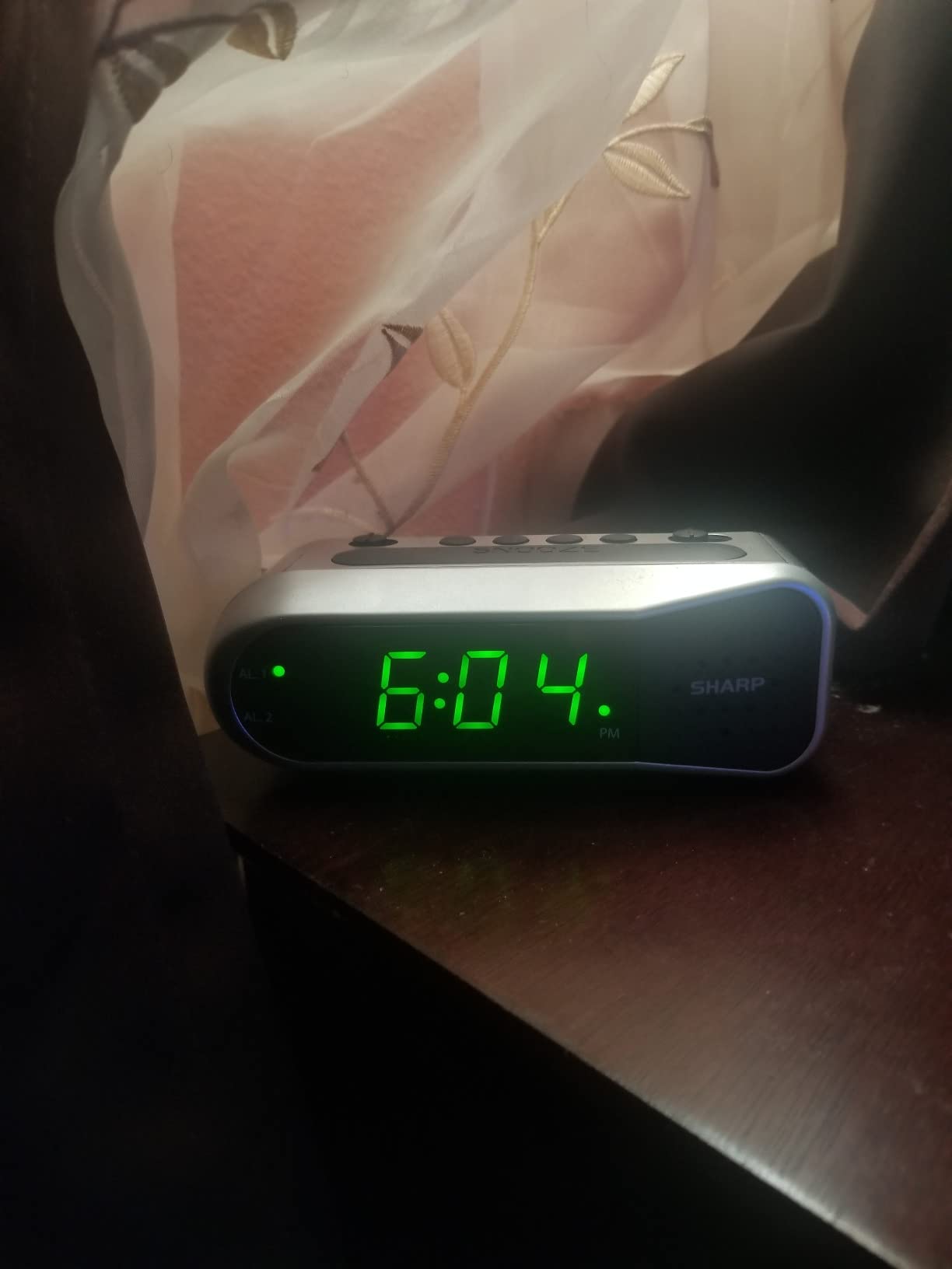 Sharp Digital Alarm Clock for Heavy Sleepers, Dual Alarm, Red LED, Black | Ascending wake sound, weekday/weekend scheduling, 9-minute snooze, easy-set controls, 2 AA backup, bedroom, dorm, office customer photo 2