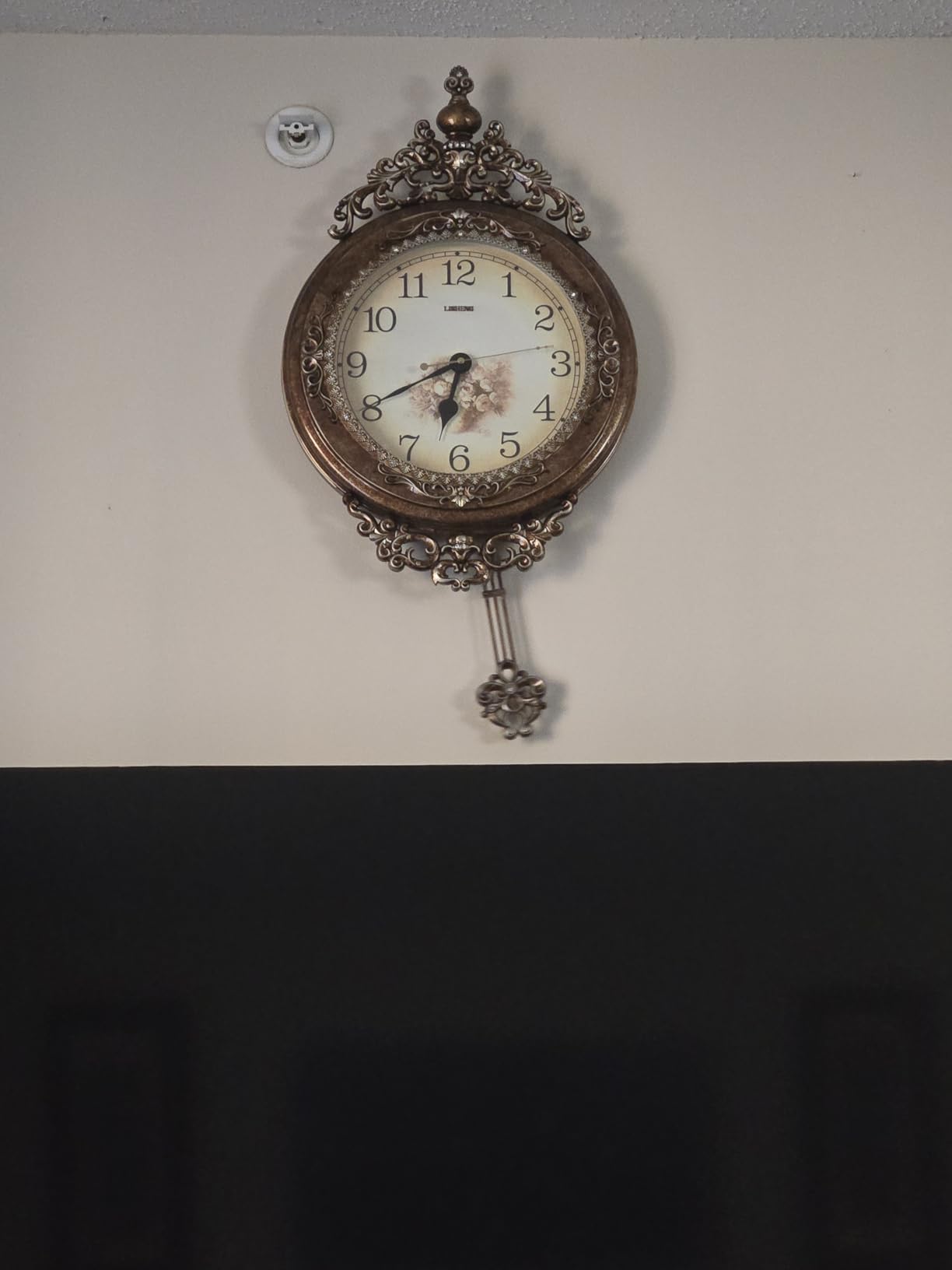 SHISEDECO Elegant, Traditional, Decorative, Hand Painted Modern Grandfather Wall Clock Fancy Ethnic Luxury Handmade Decoration, Swinging Pendulum for New Room or Office. Large. 29.5 Inch. Brown | Swinging Pendulum, Silent Movement, Resin, Big Numbers, Elegant Traditional Victorian Fancy Modern Decor for Living Room, Bedroom customer photo 2