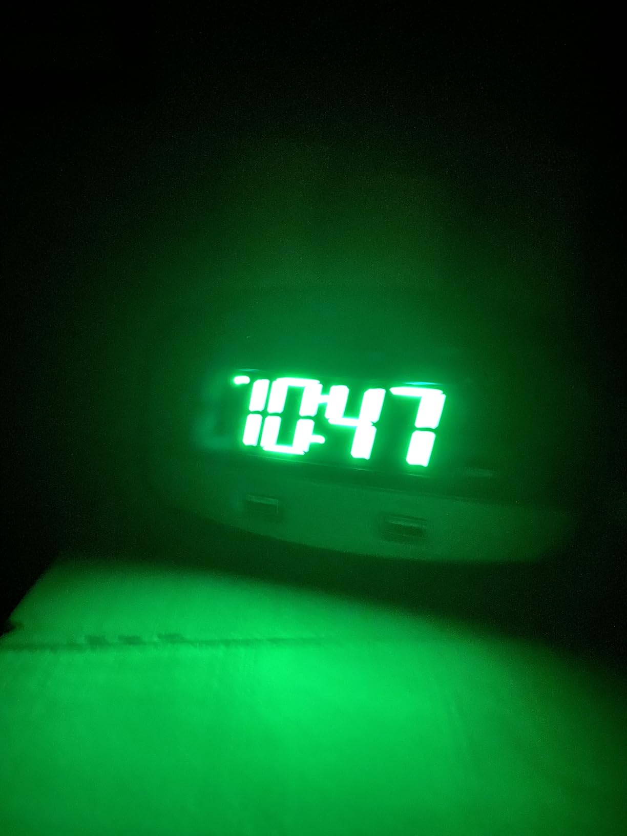 Sharp Digital Alarm Clock, Dual USB Fast Charge Ports, Green LED Display | 3-step dimmer, large top controls, 2 AAA settings backup, compact 5.95-inch width, bedside, bedroom, dorm, office, seniors customer photo 2