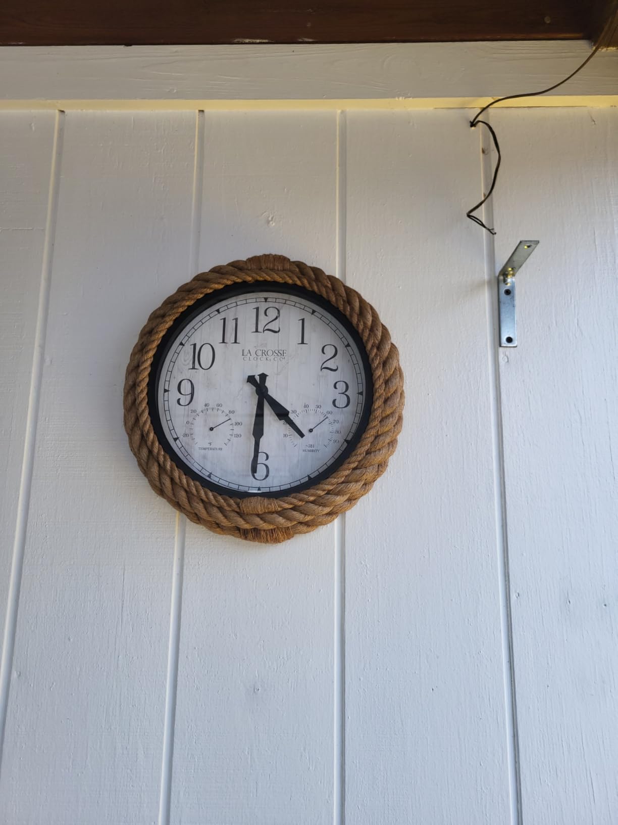 La Crosse Clock 433-3836 14-inch Rowan Indoor/Outdoor Rope Analog Quartz Wall Clock customer photo 1