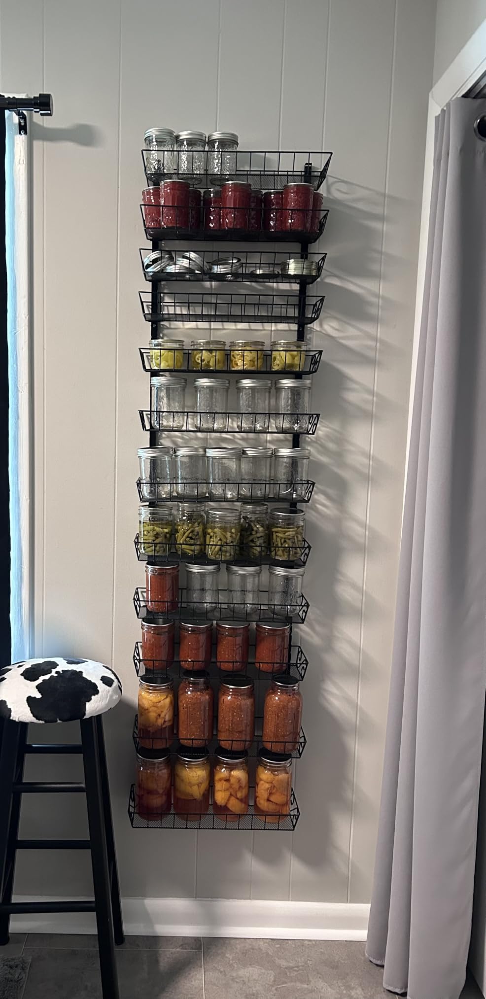 SWOMMOLY Wall Mount Spice Rack Organizer, 9-Tier Adjustable Dual-Use Shelf | Hanging Spice Rack Organizer, Kitchen Pantry Cabinet Storage Holder for Spices, Mason Jars, Bottles & Cans, Black customer photo 1