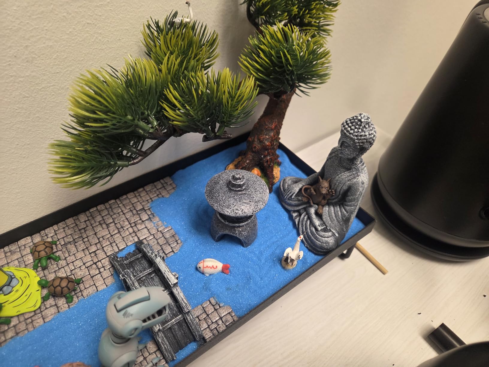 BangBangDa Japanese Meditation-Decoration - Home Office Bonsai Decor for Table Desk - Buddha Rock Sand Tabletop Decor Gifts for Women Man Friends customer photo 2