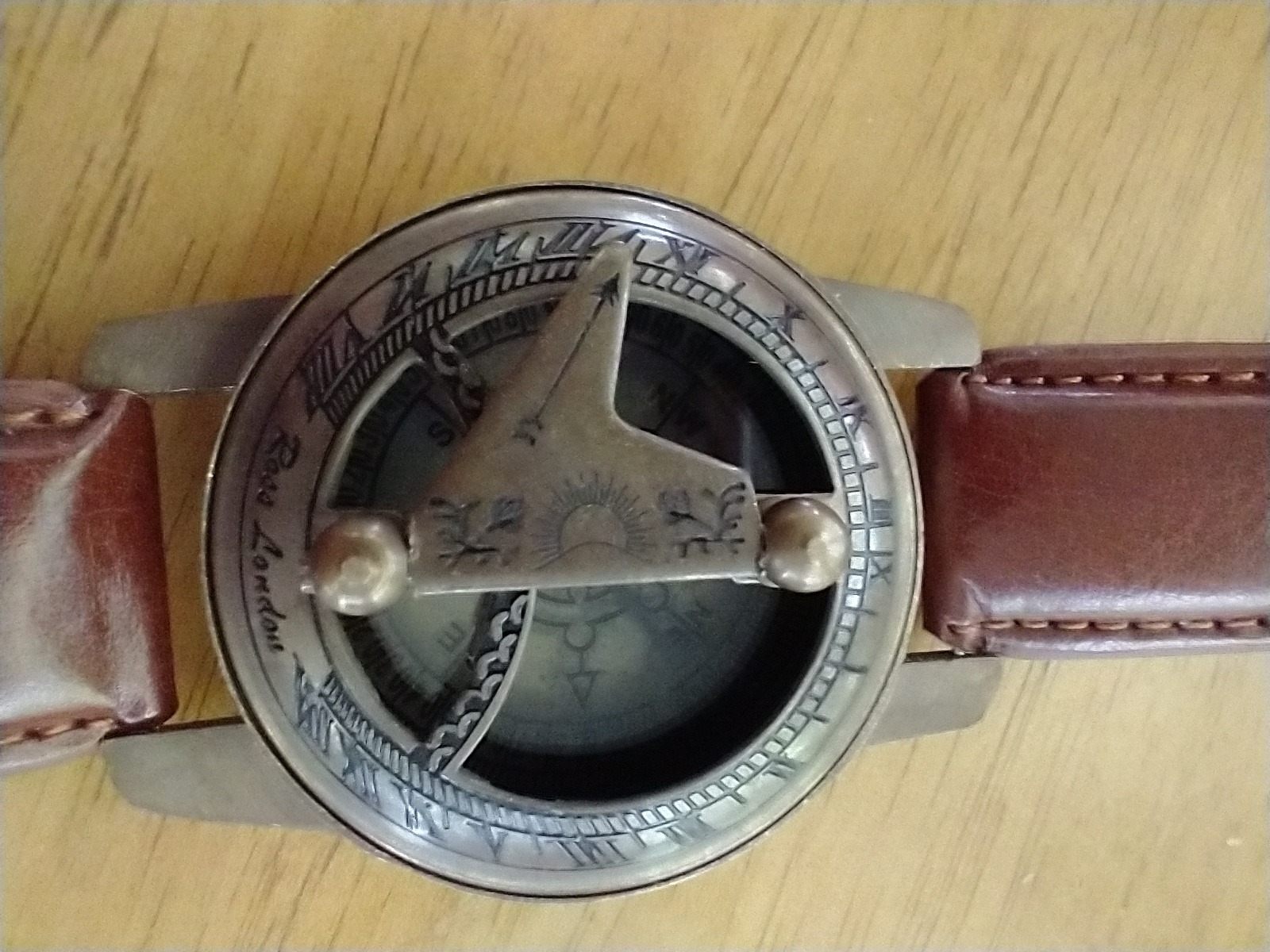 Sundial Compass Steampunk Sundial Clock Wrist Watch Brass Antique Unique Gift Nautical Marine Gift Sun Clock Pirate Ship Replica Watch customer photo 2