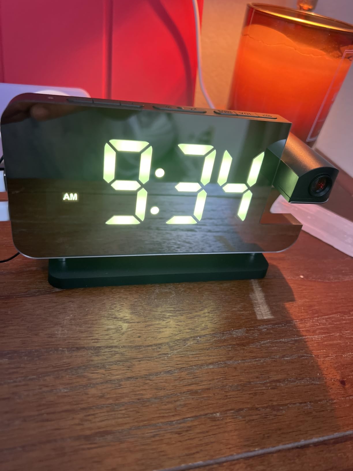 Projection Alarm Clock for Bedrooms Ceiling, Digital Clock Radio | With USB Charger Port, Temperature & Humidity Display, 7.3