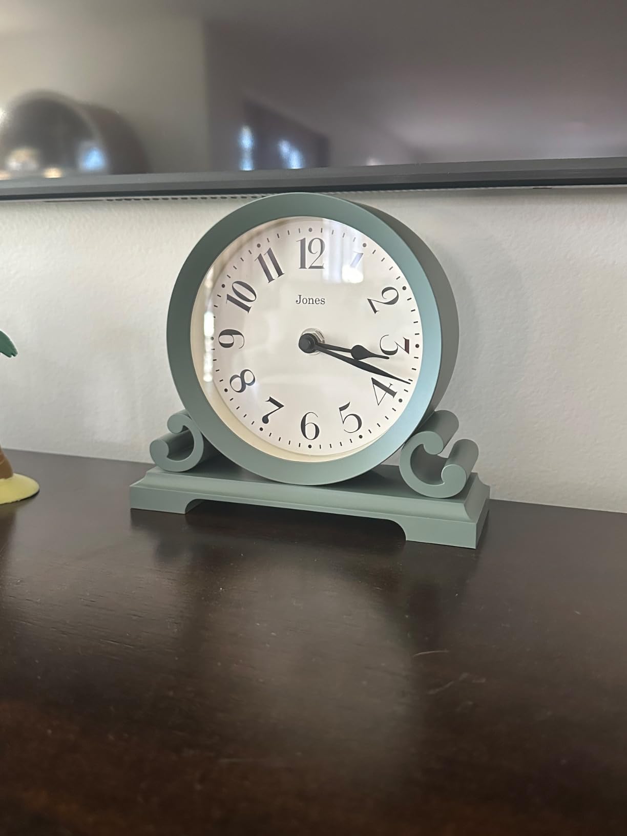 JONES CLOCKS Saloon Mantel Clock | Small Traditional Double Scroll Design | French Navy | Contemporary Classic Style for Desk, Table, Shelf or Bedside customer photo 1