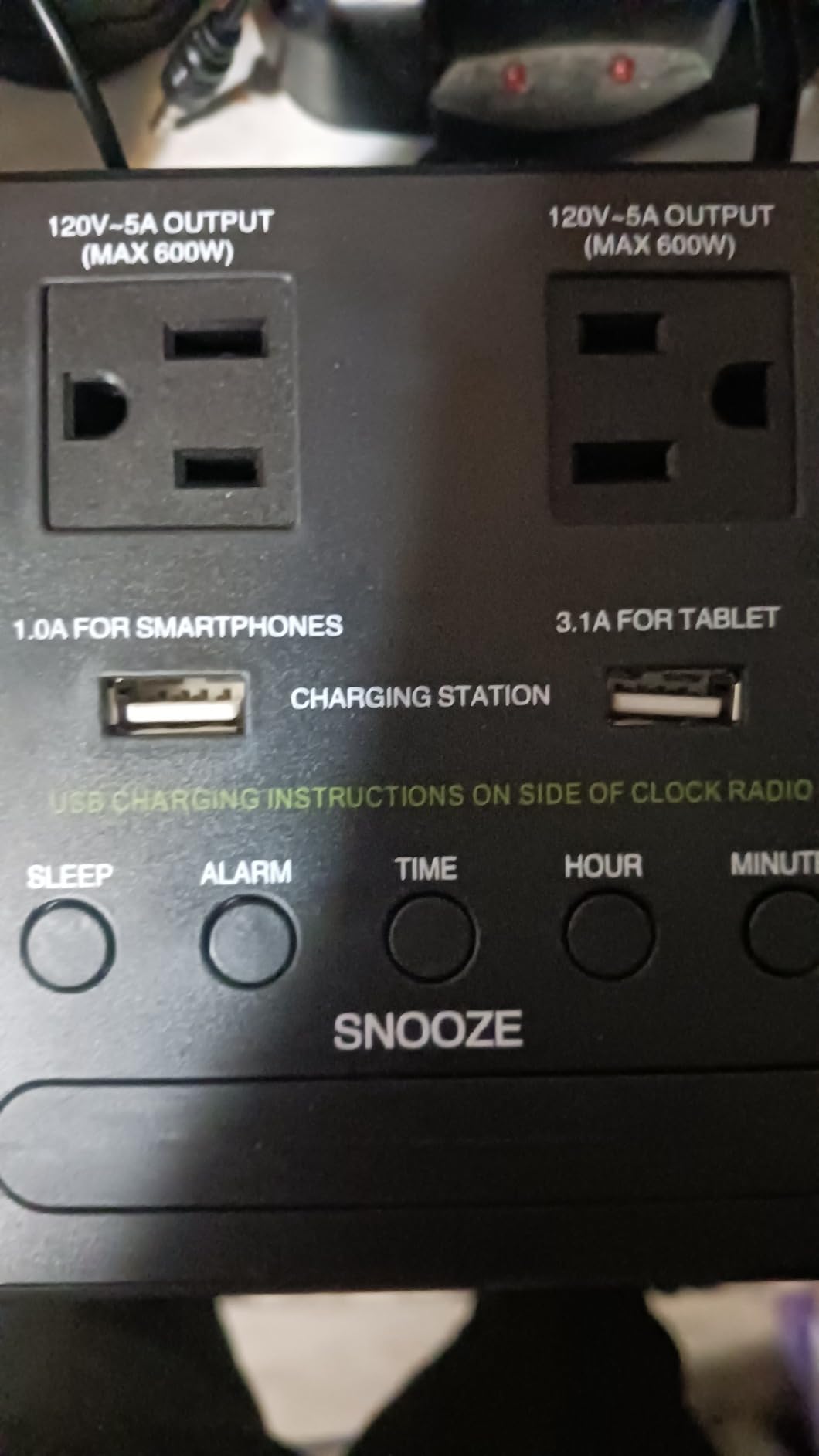 Sonnet Alarm Clock Charging Station, AM FM Radio, Dual USB Charging Ports, Dual AC Outlets, Very Loud Alarm Clock for Heavy Sleepers and The Hearing Impaired for Desk, Bedroom customer photo 2