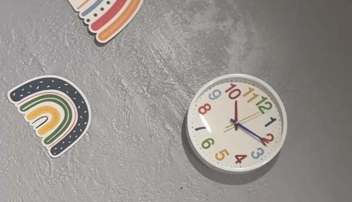 Kid's Wall Clock 12 Inch Silent Wall Clock for Kids Learning Time, Silent Non-Ticking Quartz Decorative Wall Clock for Teacher's Classrooms Or Children's Bedrooms customer photo 1