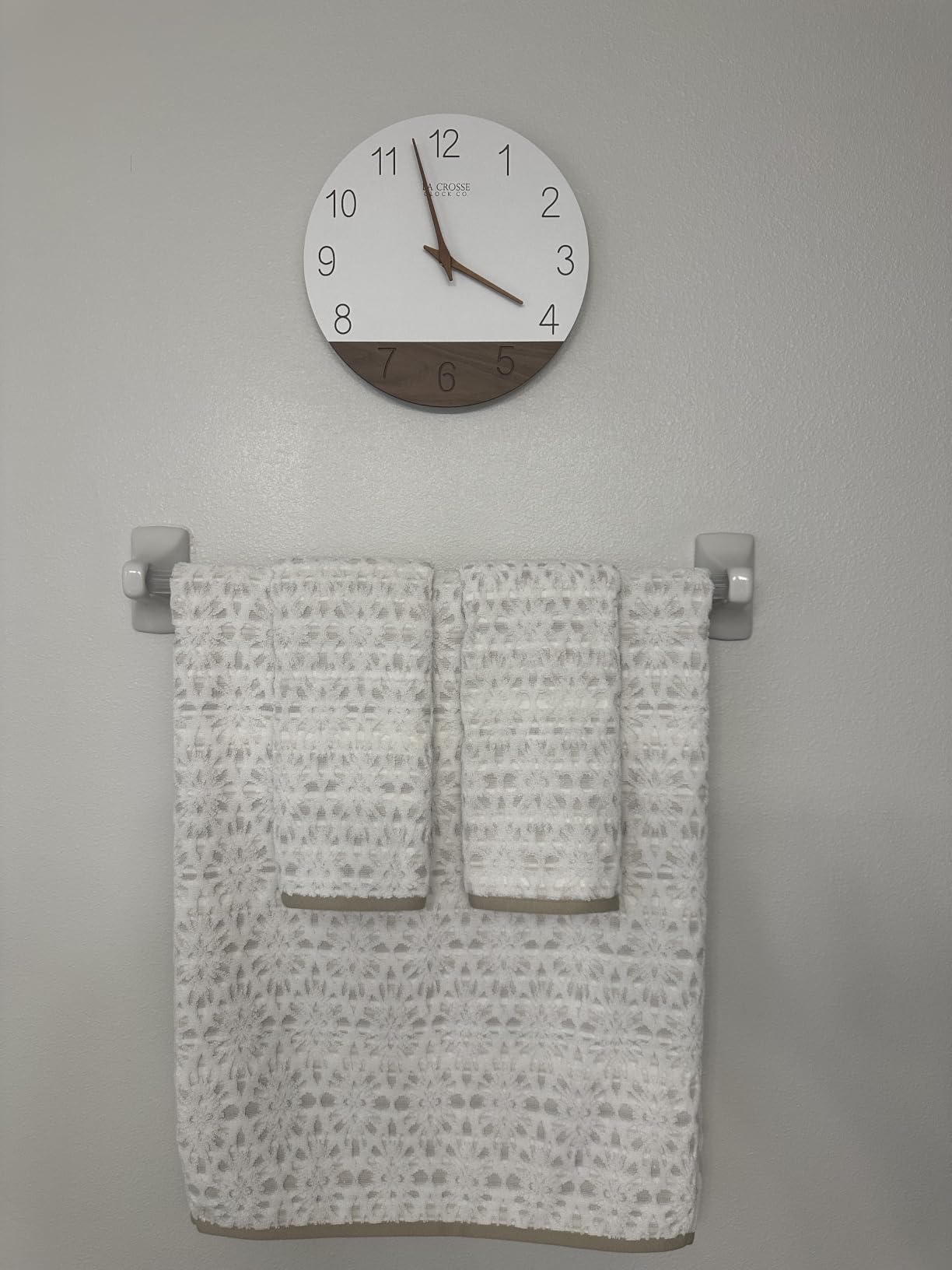 La Crosse Clock 404-3630B 12 inch Ivory Sierra Wood Quartz Analog Wall Clock customer photo 1