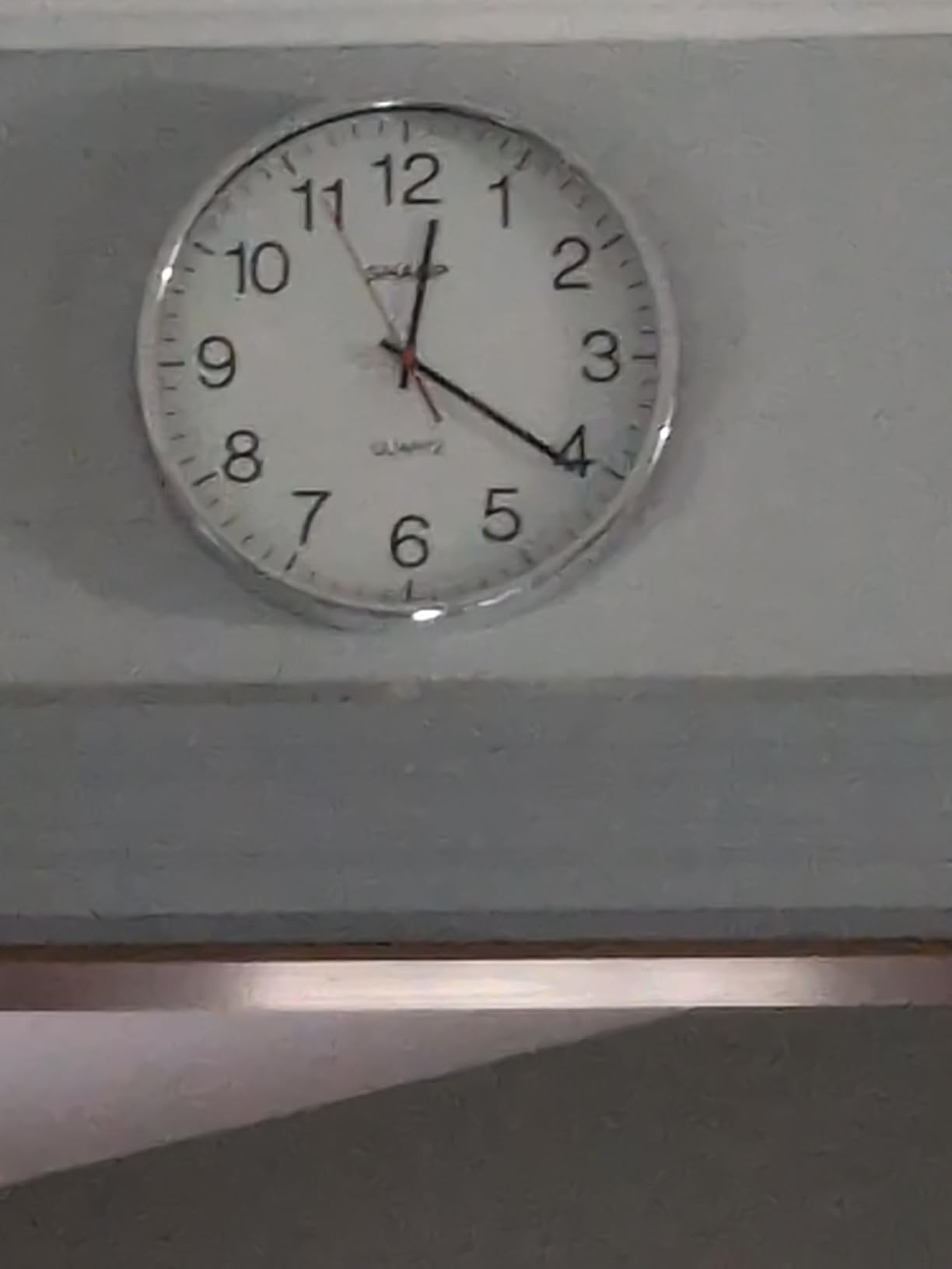 Sharp 12-Inch Battery Wall Clock, Silent Non-Ticking, Easy-Read, Silver | Battery operated; Sweep movement; Large round face; Quartz accuracy; Home, kitchen, office or classroom customer photo 2