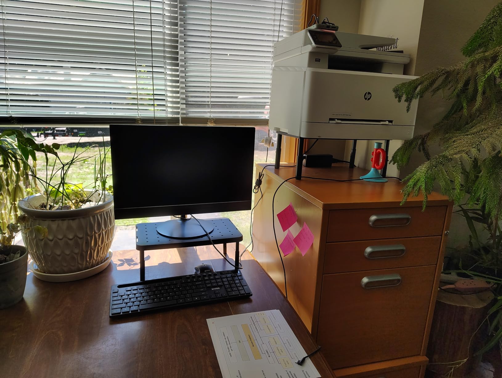 WALI Computer Monitor Stand for Desk, Adjustable Laptop Riser, up to 44 lbs customer photo 1