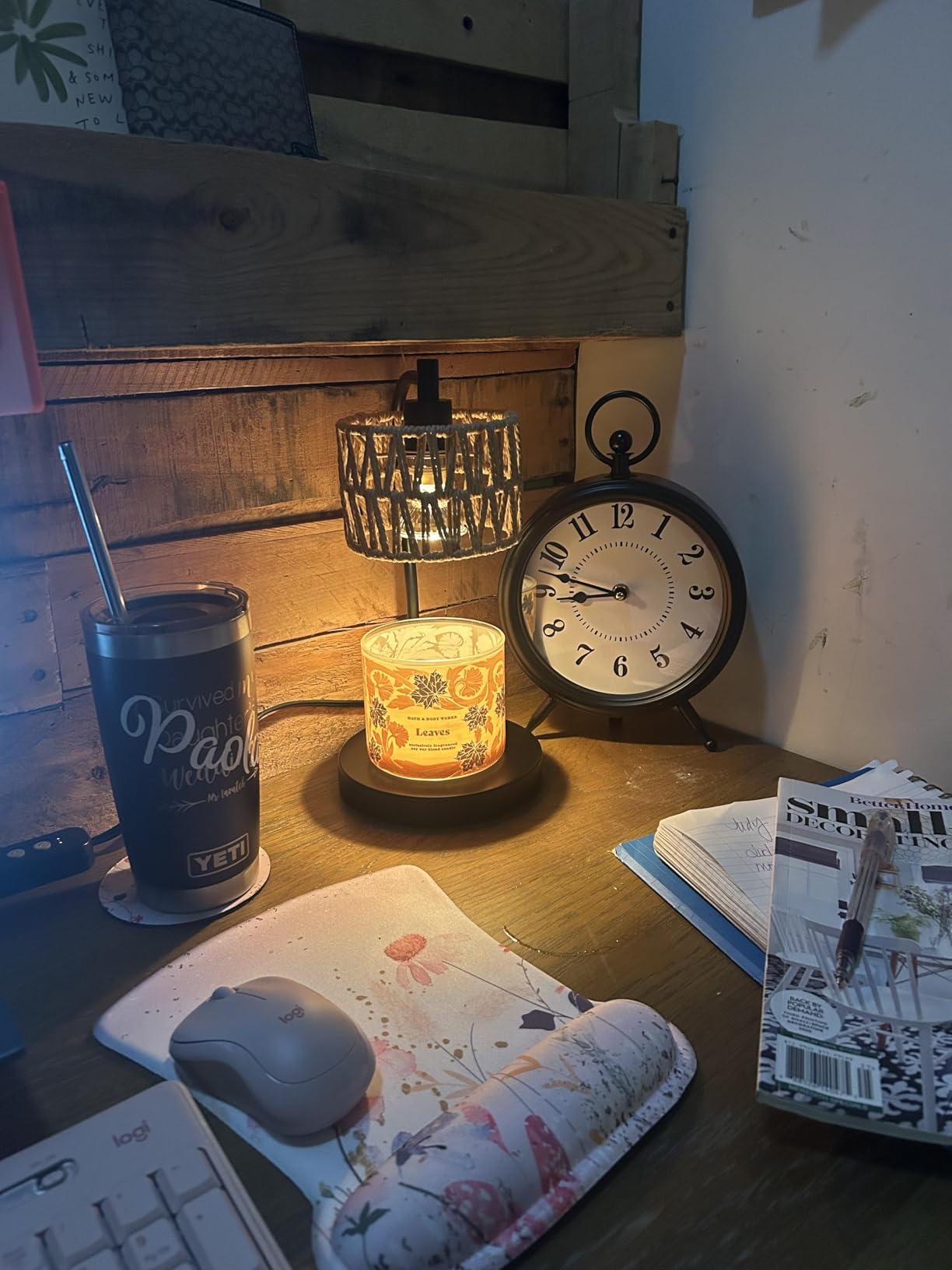 Vintage Black Table Clock on Stand, Decorative Desk and Shelf Clock, Rustic Mantel Clock Farmhouse Clock Non-Ticking customer photo 2