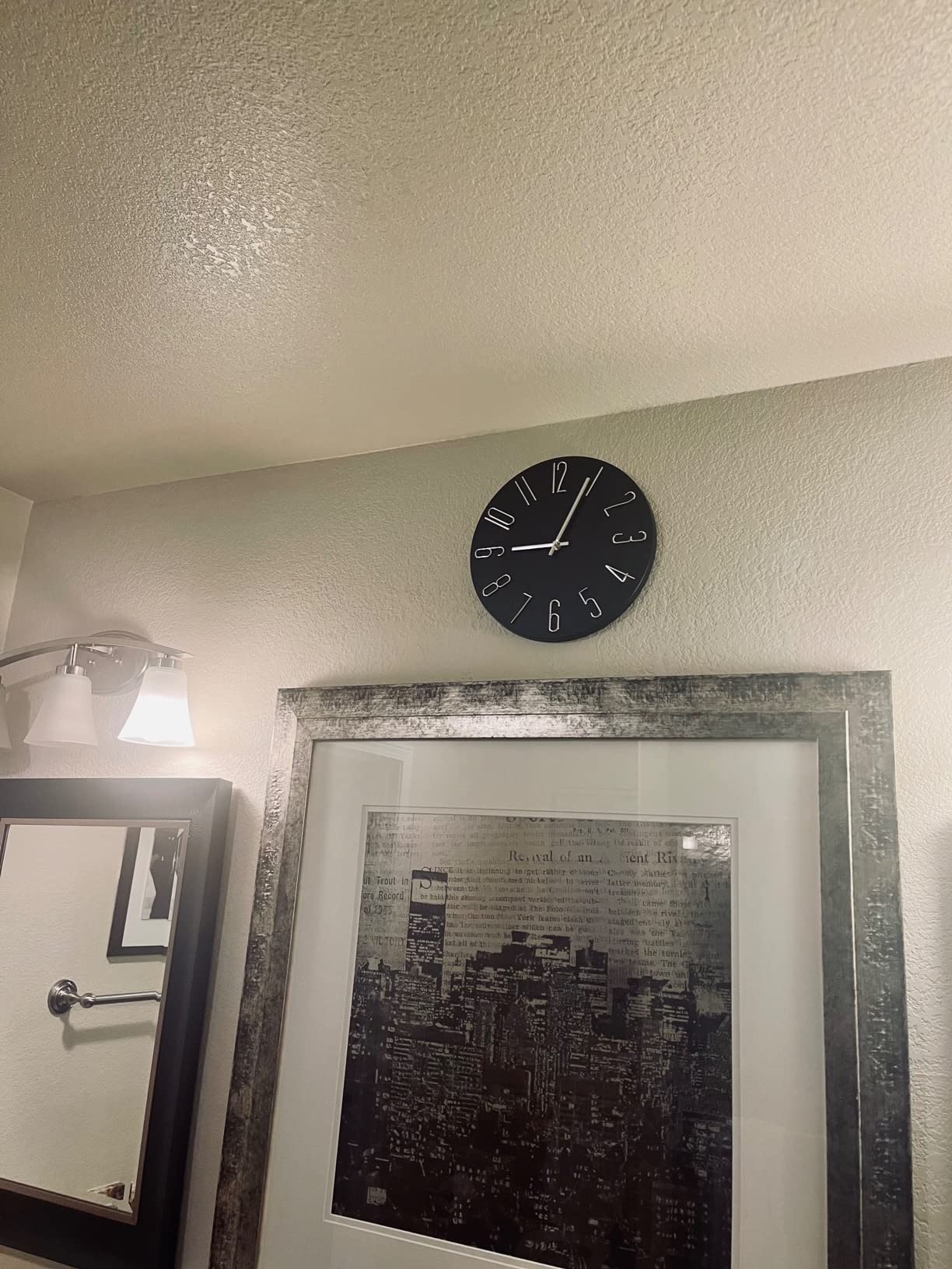 Black Wall Clock Modern Style Plastic Wooden Wall Clocks Decor 12 Inch Silent Non-Ticking for Office Home Bedroom customer photo 2