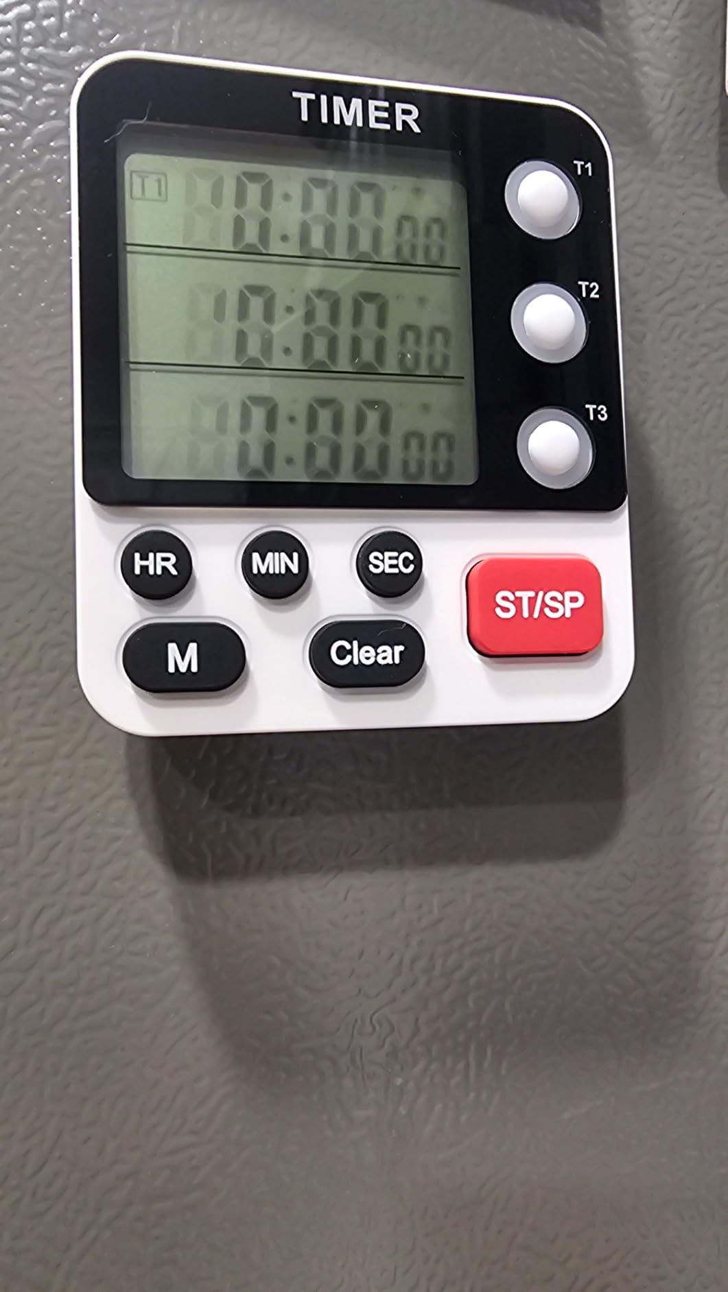 Digital 3 Channels Kitchen Cooking Multiple Timer with Large LCD Count Up Down Stopwatch, ON Off Switch, 3-Level Adjustable Volume with Magnetic Back customer photo 2
