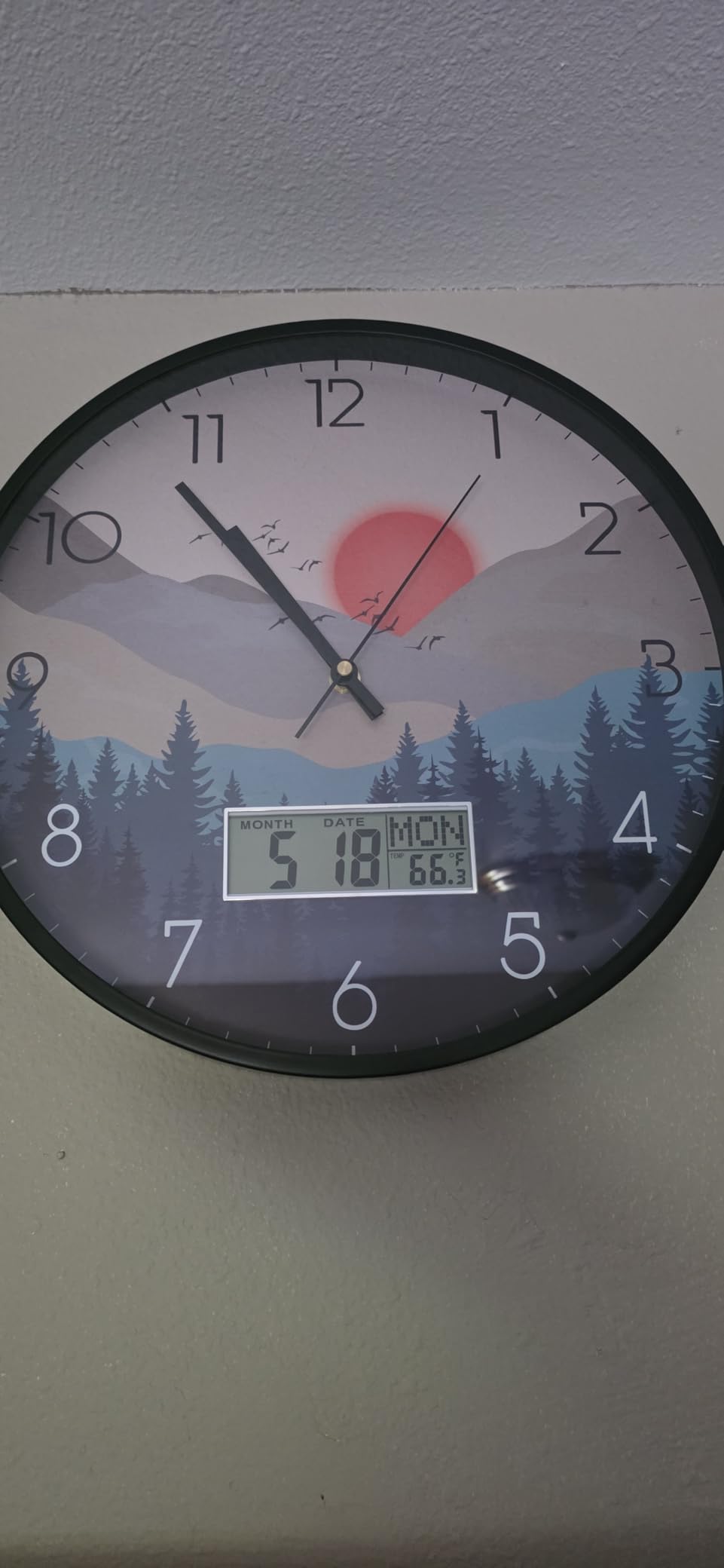 12'' Coastal Beach Wall Clock, Analog Clock with Digital Display | Silent Non-Ticking, Battery Operated, Shows Date Day & Temperature, Decorative for Living Room, Bedroom, Kitchen, Office customer photo 2