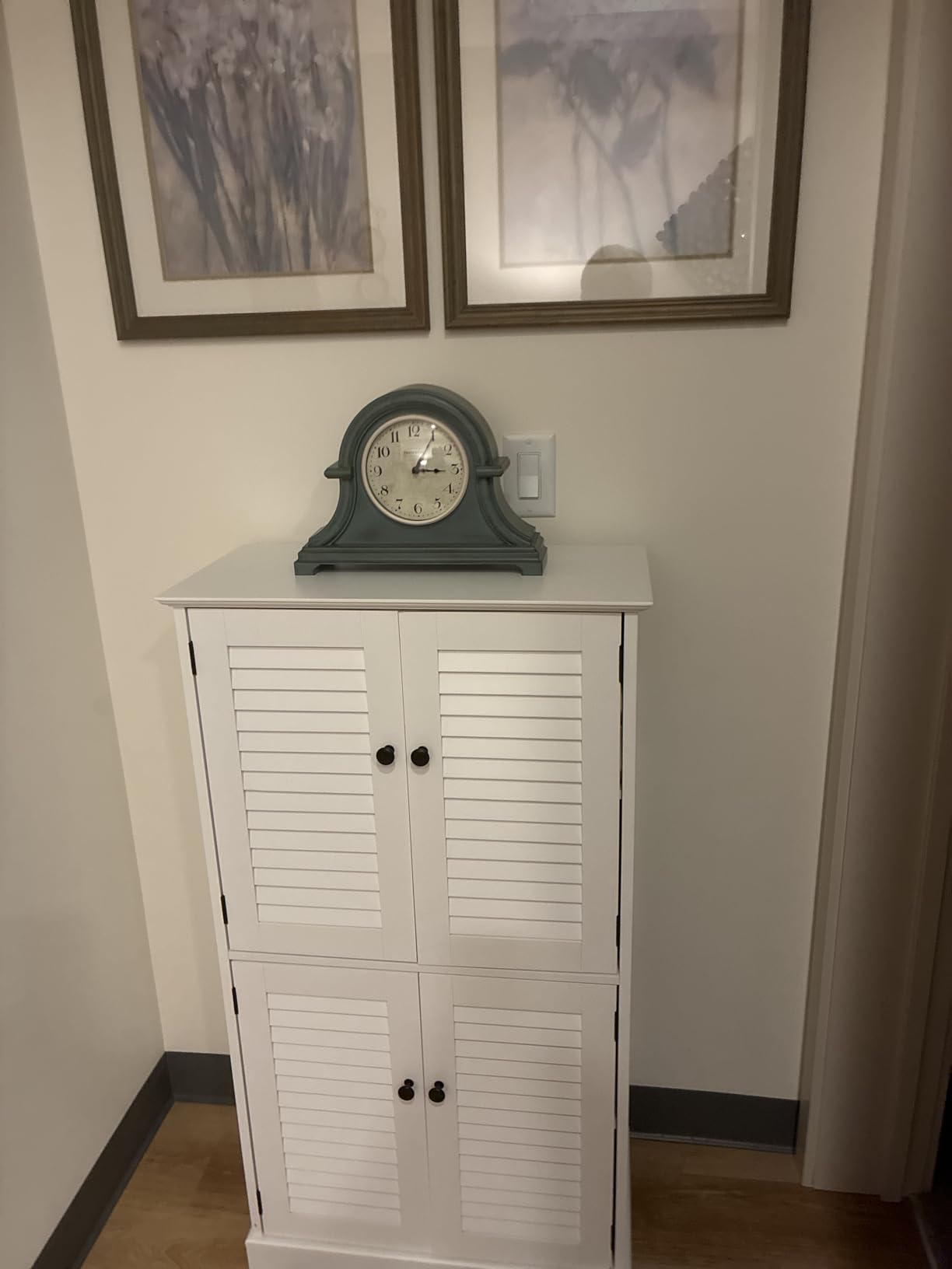 Presentime & Co. Mantel Clock Vintage Farmhouse Series, Napoleon Desk & Shelf Clock, 13 x 10 inch, Domed Lens, Quartz Movement, ABS Plastic Case, Walnut Brown Finish customer photo 1