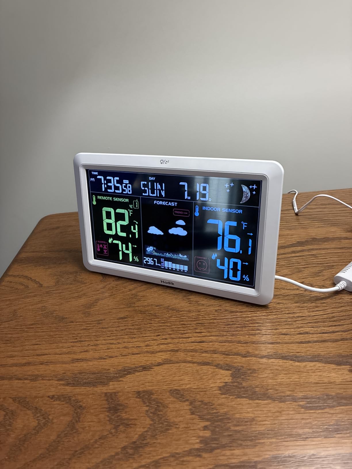 Weather Station Wireless Indoor Outdoor Thermometer Clock (White) | Home Room Weather Stations Outside Thermometer Clock with Temperature and Humidity Monitor Outdoor Clock Thermometer Combo customer photo 1