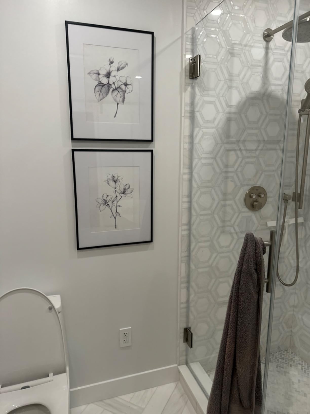 HAUS AND HUES Grey Floral Wall Art - Set of 4 Plant Posters for Wall Vintage, Botanical Prints, Black and White Wall Art Flower Pictures for Room Aesthetic, Farmhouse Bathroom Art (8x10, Unframed) customer photo 2