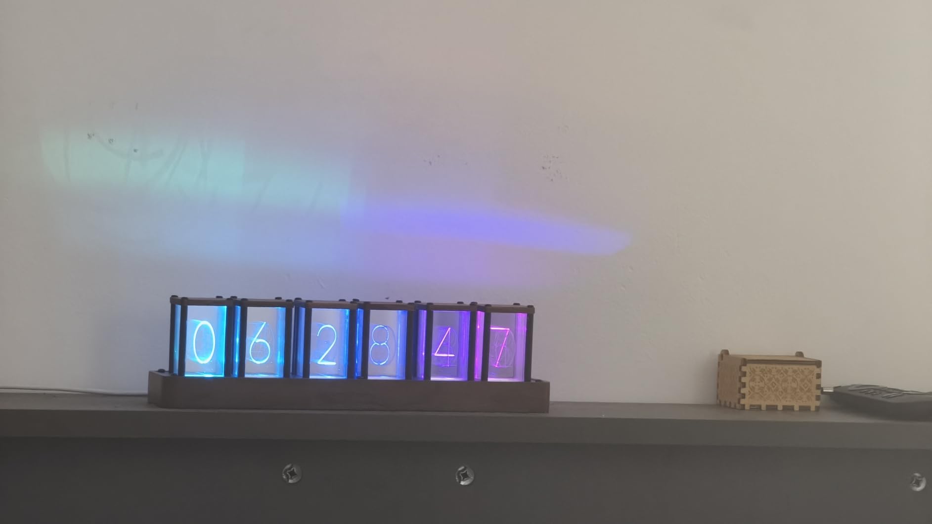 Nixie Tube Clock Walnut Digital Desk Clock, Support Wi-Fi Time Calibration, Alarm and 12/24h Display, No Assemble Required - A Retro Gift for Friends customer photo 1