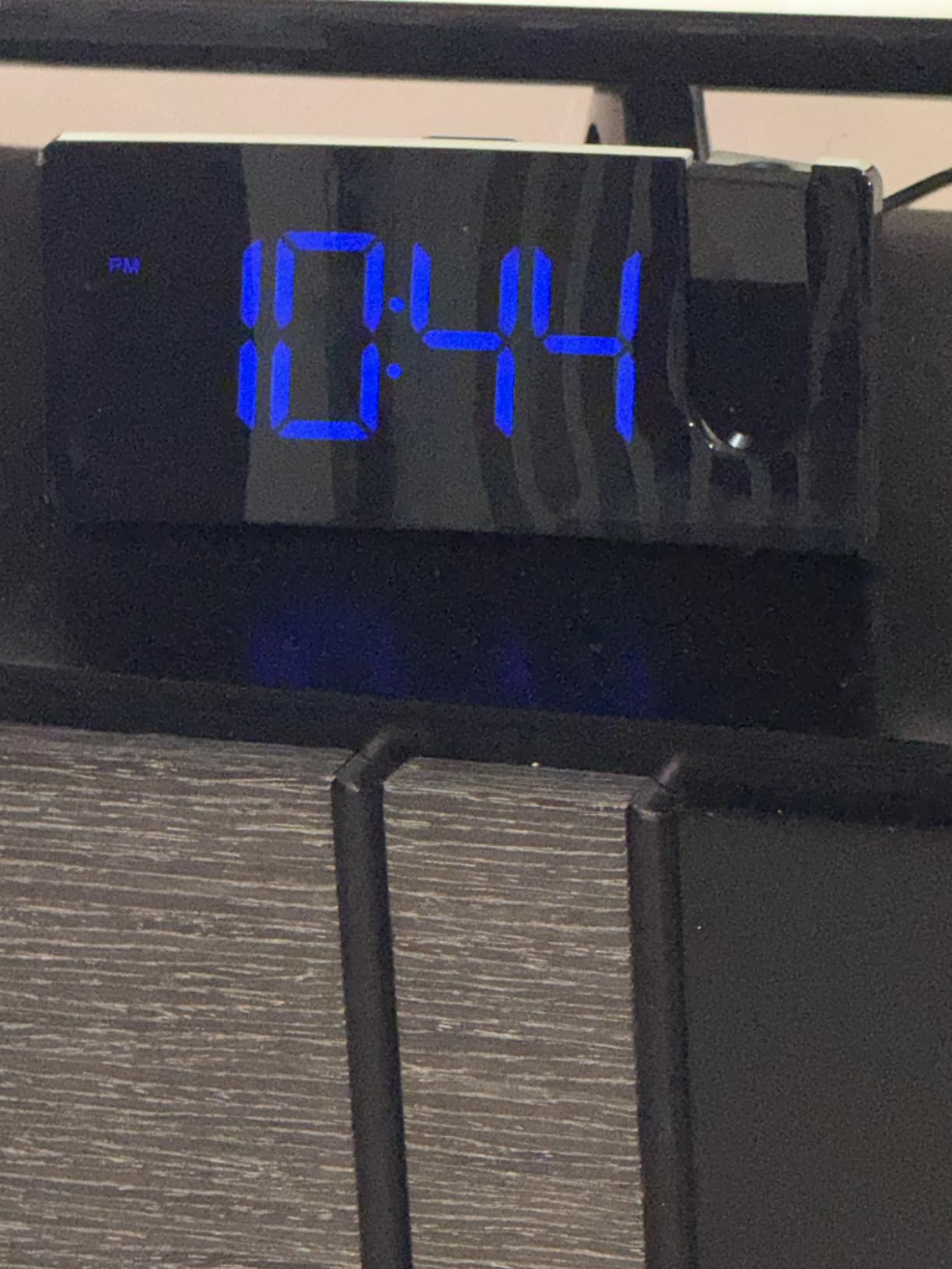 Projection Alarm Clock, Digital Clock with Modern Curved Design | 180° Rotatable Projector, 3-Level Brightness, Blue LED Display, Progressive Volume, 9mins Snooze, 12/24H, for Bedroom customer photo 1