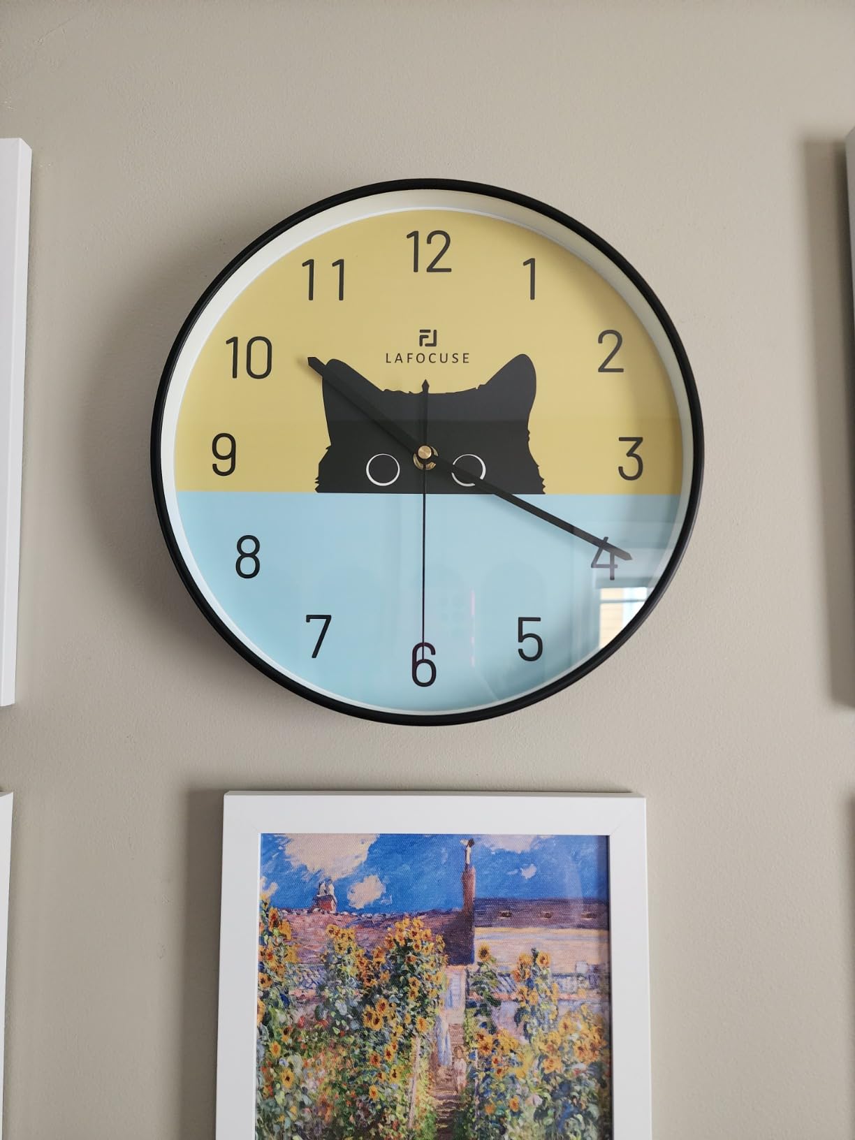 Lafocuse Black Cat Clock for Kids, Cat Wall Clocks Battery Operated 12 Inch | Silent Non Ticking, Analog Cute Funny Clock for Girls Boys Teens Kids Room Bedroom Living Room Decor Nursery Playroom Kitchen customer photo 2