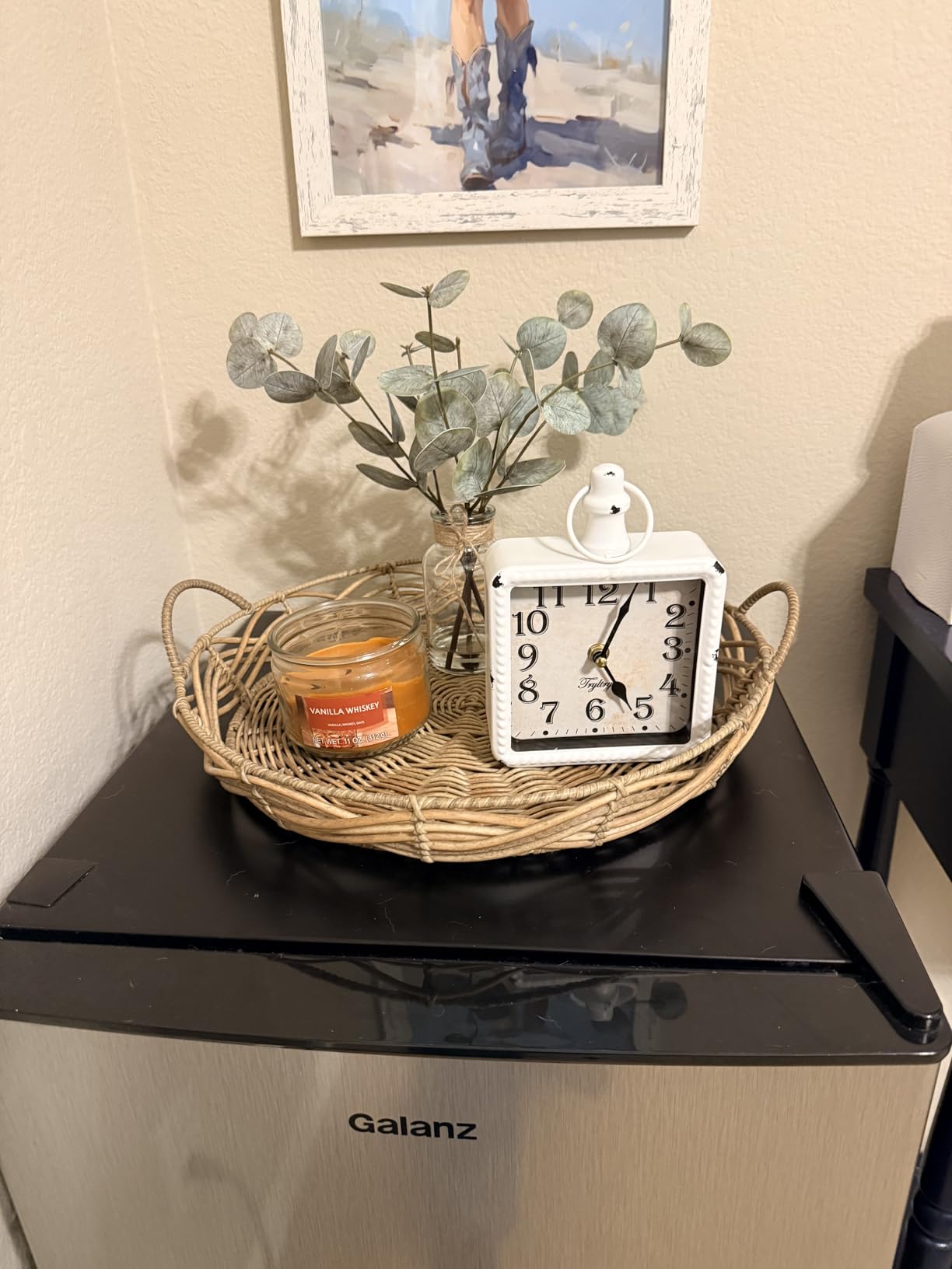 Retro Rectangle Metal Silent Small Wall Clock White Rectangle | Battery Operated Vintage Decor Wall Clocks, Antique Old Design Style, for Farmhouse,Kitchen,Bedroom,Bathroom Rectangle customer photo 1