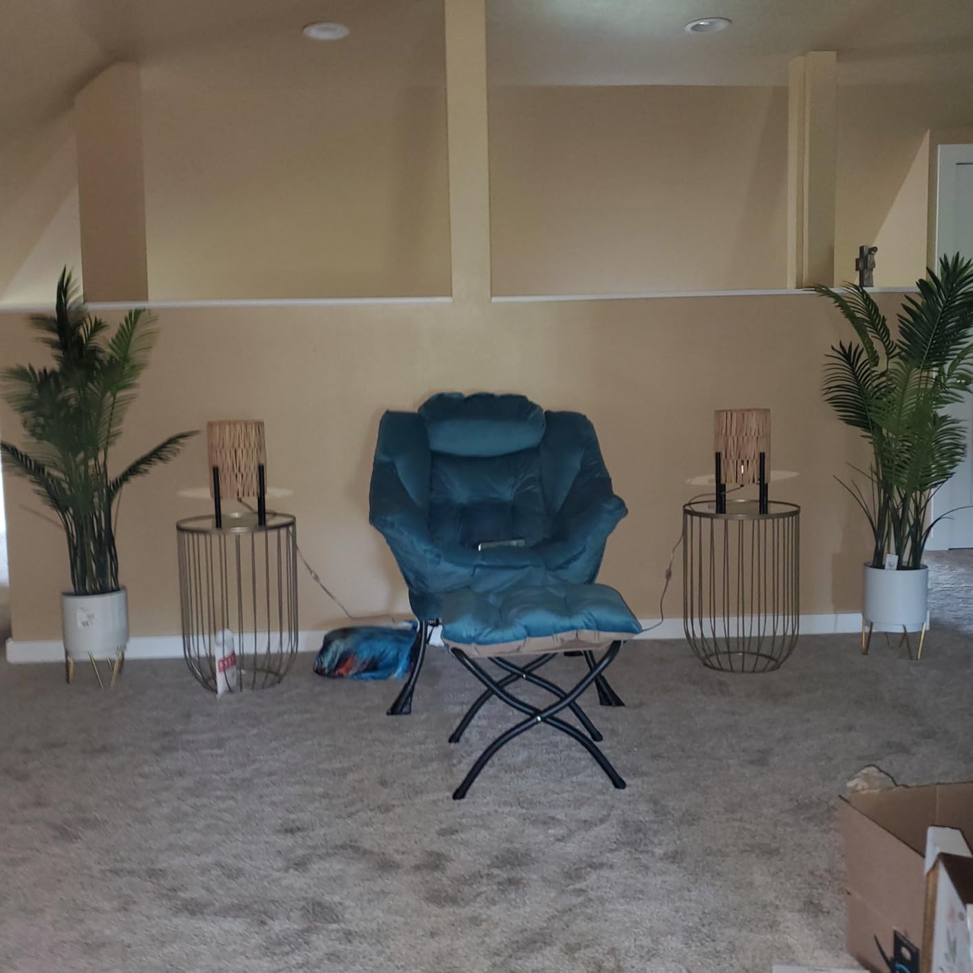 Tiita Lazy Chair with Ottoman, Comfy Reading Accent Chair, Dark Grey customer photo 1