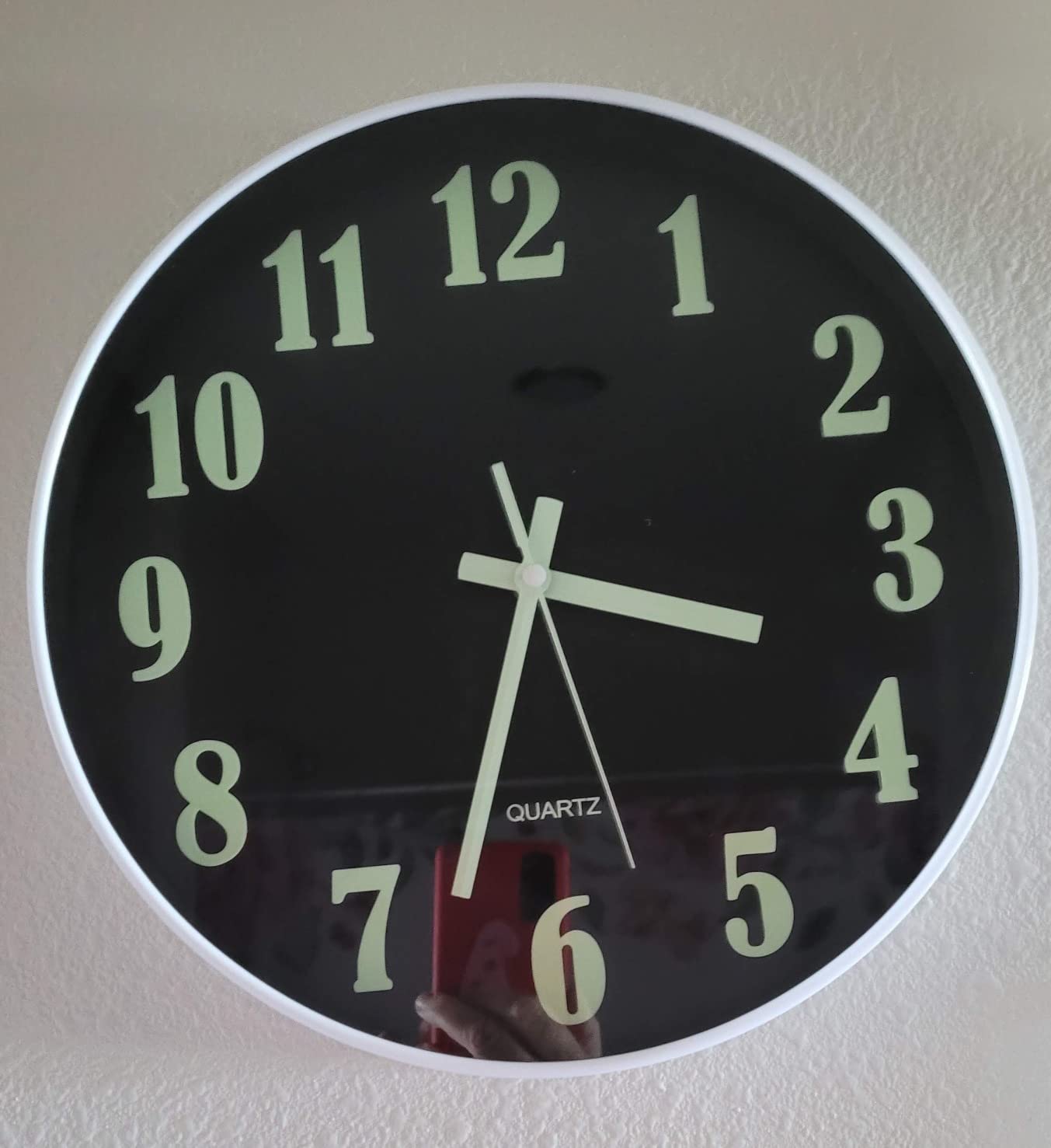 JoFomp Modern Night Light Wall Clock, 10 Inch Silent Non-Ticking Quartz Wall Clocks, Glow in The Dark Battery Operated Decorative Wall Clock for Bedroom, Kitchen, Living Room customer photo 2