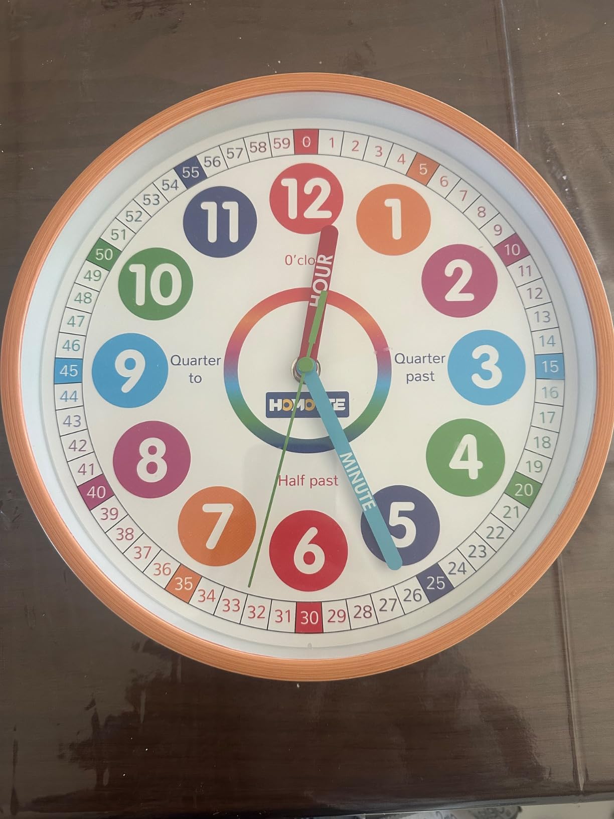 Homotte 10 Inch Kids Wall Clock, Multi-Colored Learning Clock for Kids customer photo 1
