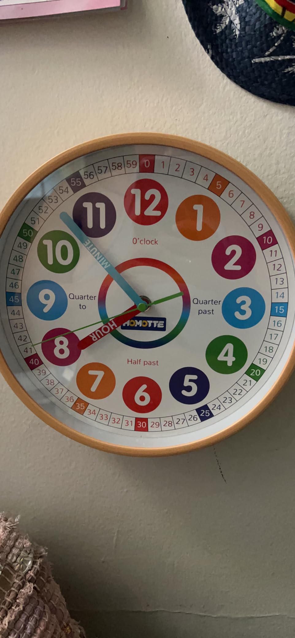 Homotte 10 Inch Kids Wall Clock, Multi-Colored Learning Clock for Kids customer photo 2