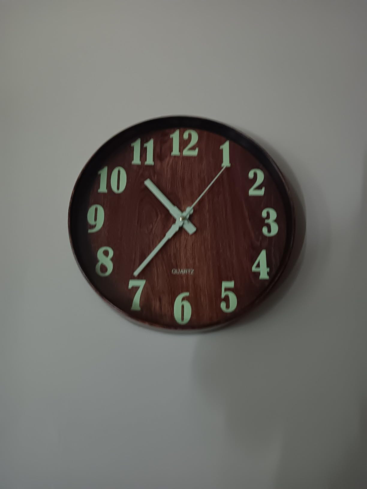 Wall Clock Glow in The Dark Battery Operated Silent 12 in | Analog Small Digital Night Light Up Neon Clocks for Living Room Bedroom Kitchen Bathroom Home Decor customer photo 1