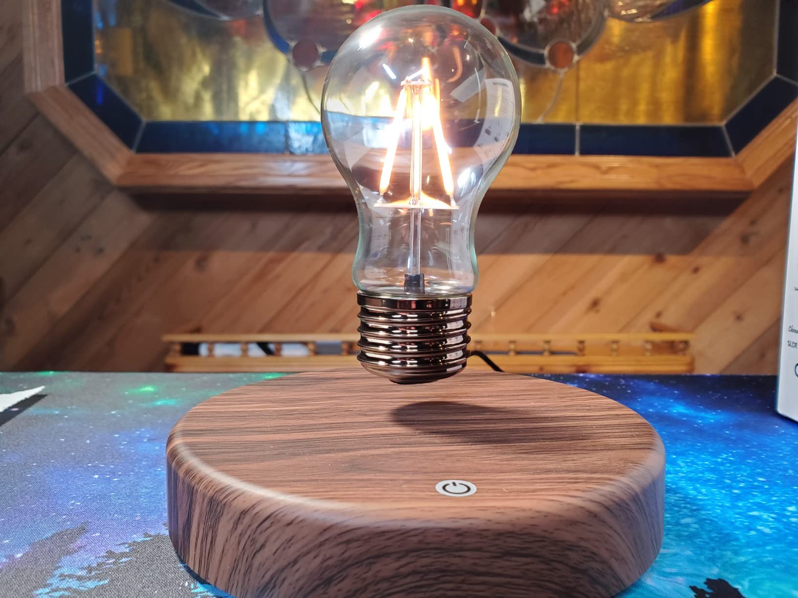 MOOCCI Levitating Bulb Lamp, Magnetic Floating Night Light for Desk Decor | Unique Valentine's Day Gift for Lovers, Cool Tech Gadget for Home Office, Christmas Birthday Present (Round Classic Bulb) customer photo 2