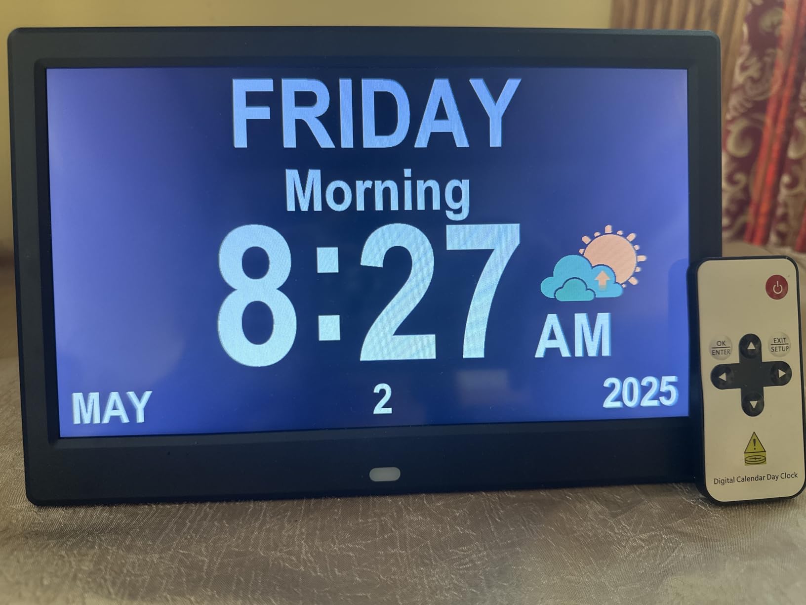 AINFTIME DST Clock with Day and Date for Elderly-3 Display Digital Calendar Alarm Day Dementia Alzheimers Clock with Extra Large Display (10.1in Black) customer photo 2