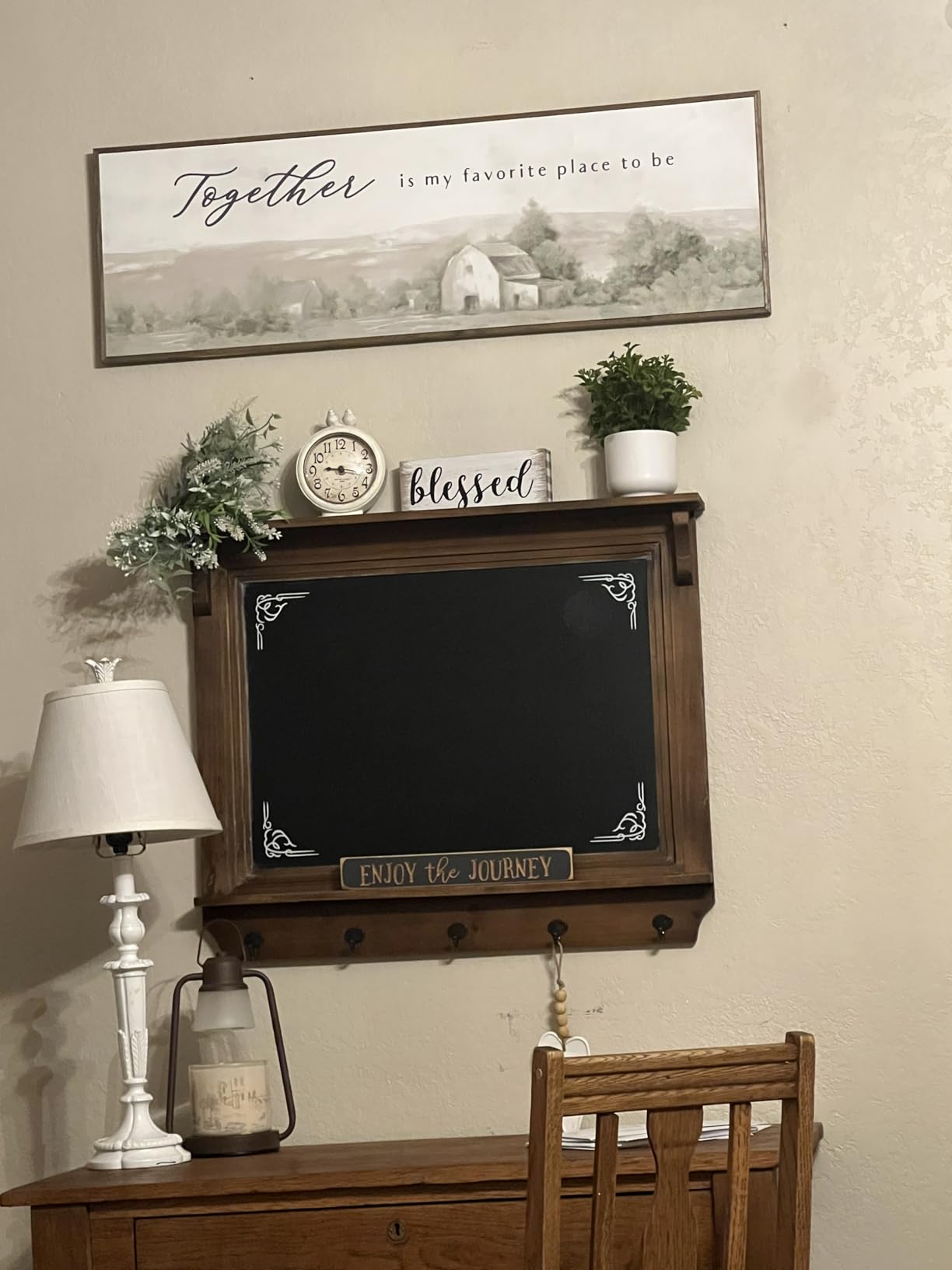 Creative Co-Op Vintage Pewter Mantel Clock with Birds, Distressed Cream customer photo 1