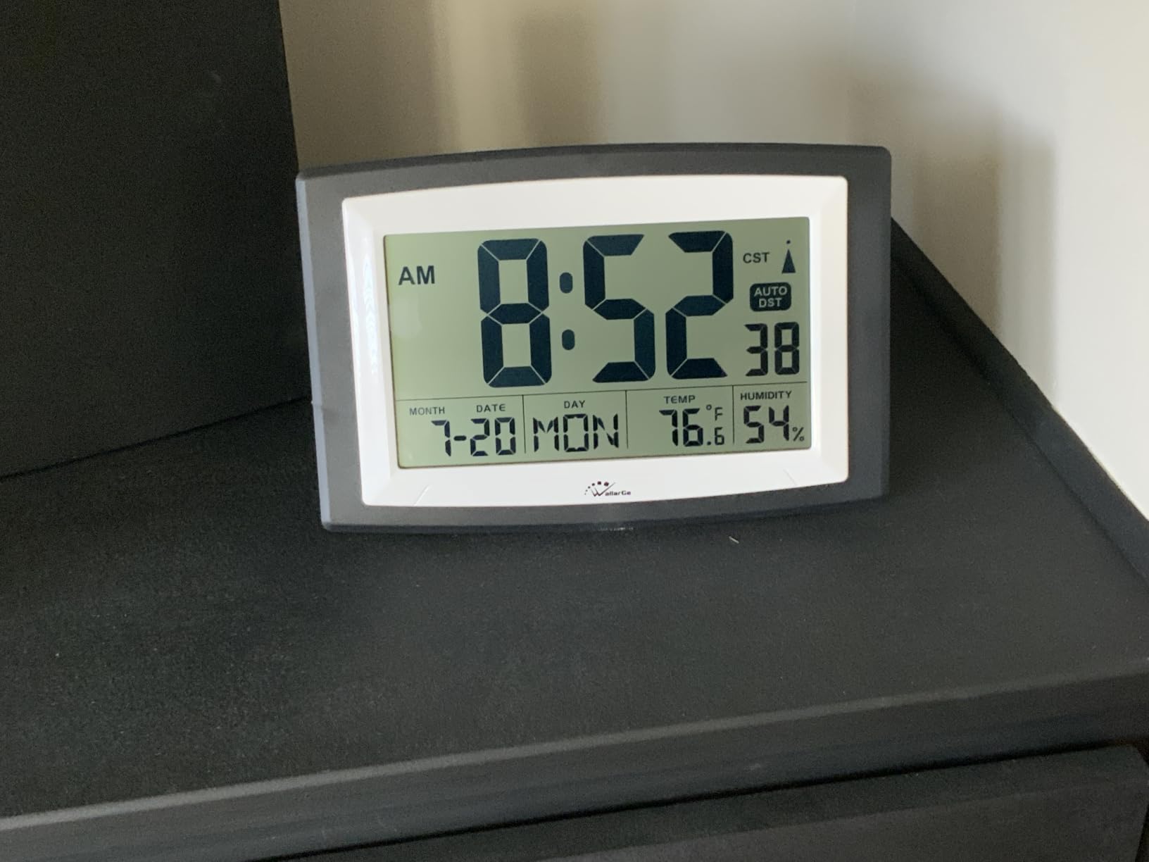 Self-Setting Atomic Digital Wall Clock with Auto DST | Battery Operated, Large Display with Temperature, Date and Day, 4 Time Zones, Wall Mount/Desktop Clock for Classroom, Office customer photo 2