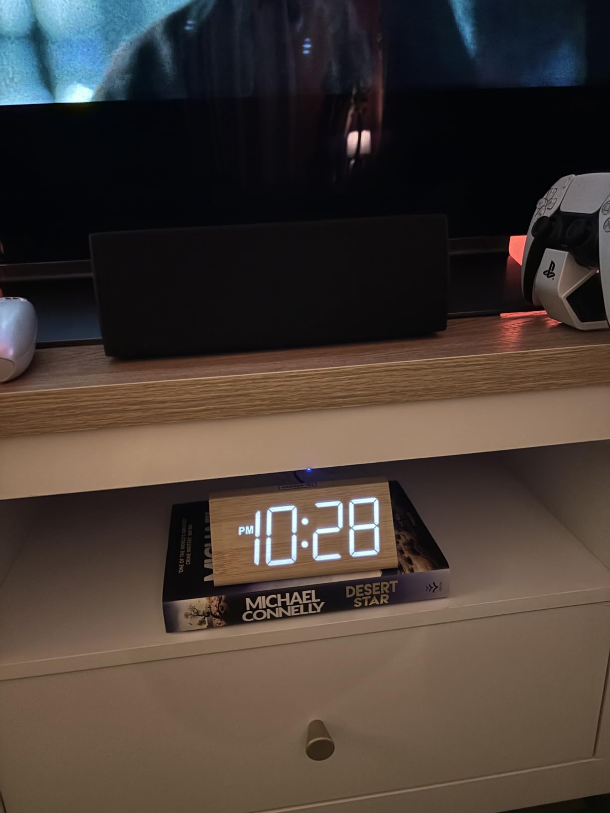 DreamSky Wooden Digital Alarm Clock for Bedrooms Desk with Large Numbers | Living Room Clock, USB Port, Loud Alarm for Heavy Sleepers, Adjustable Volume, Dimmer, DST, Mantel Clock Wood Decor (Plug in) customer photo 2