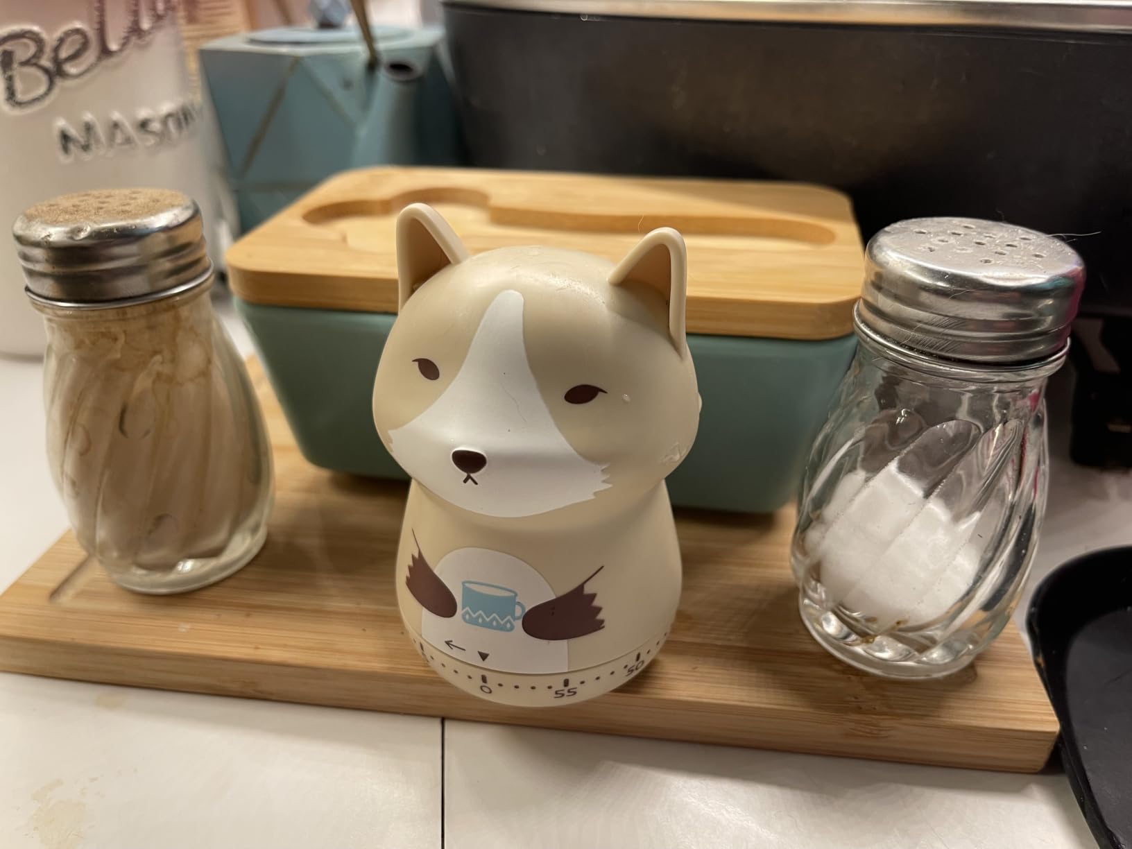 Mechanical Kitchen Timer, Cute Animal Timer for Kids, Wind Up 60 Minutes Manual Countdown Timer for Classroom, Home, Study and Cooking (Beige Wolf) customer photo 2