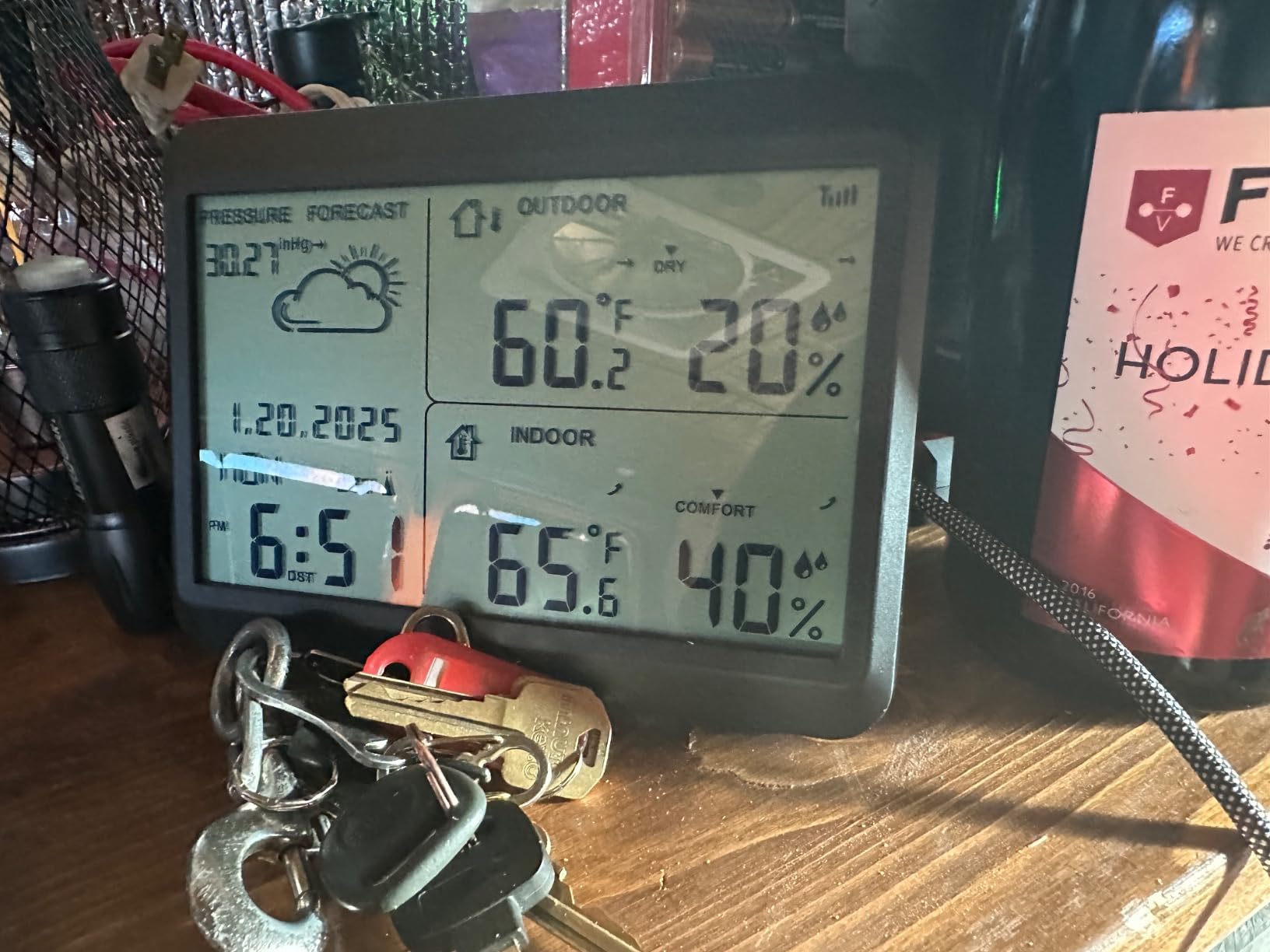 DreamSky Weather Station Indoor Outdoor Thermometer Wireless Battery Power | Atomic Clock with Indoor/Outdoor Temp, Date & Day, Home Weather Forecast Clock with Inside Outside Temperature Humidity customer photo 1