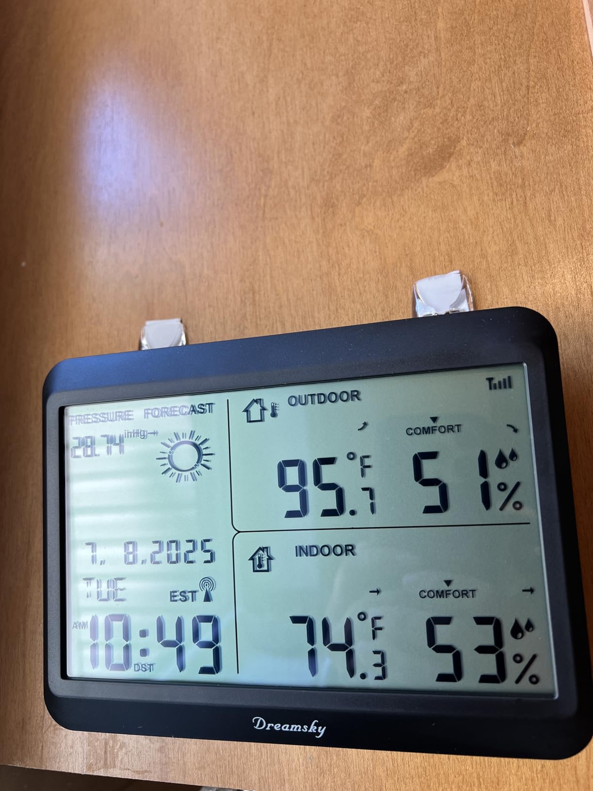 DreamSky Weather Station Indoor Outdoor Thermometer Wireless Battery Power | Atomic Clock with Indoor/Outdoor Temp, Date & Day, Home Weather Forecast Clock with Inside Outside Temperature Humidity customer photo 2