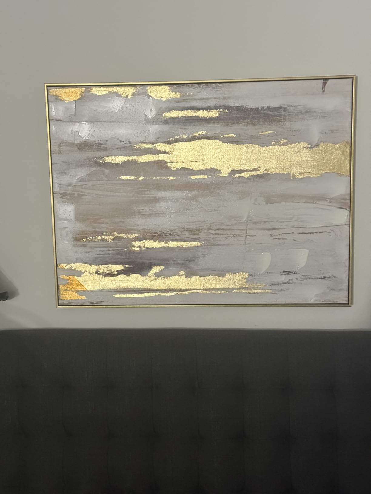 Zessonic Abstract Glam Gold Textured Hand-Painted Thick Wall Art, 24