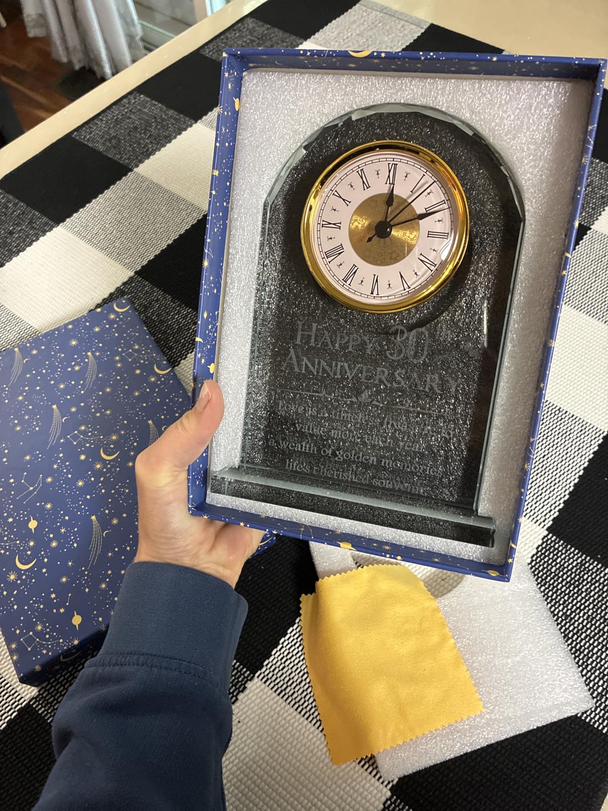 YWHL 50th Wedding Anniversary Quartz Clock Gifts for Parents, 50 Years Golden for Couple, Happy 50th Anniversary Decoration Gift for Her Him (Battery not Included) customer photo 1