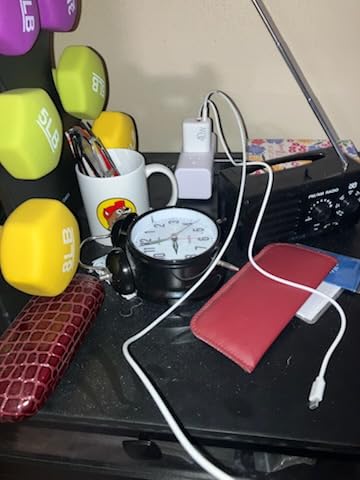 Automatically Backlighted Alarm Clock, Silent No Ticking for Seniors Vision Impaired, Easy to Set, Big Numbers, Ascending Alarm, Gentle Wake, Snooze, 2 AA Battery Operated, Black customer photo 1