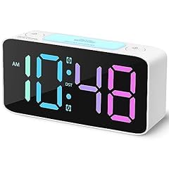 Cadmos 110dB Extra Loud Alarm Clock for Heavy Sleepers Adults, Digital Clock with 7 Color Night Light, RGB Display, Dual USB Charger, Small Clocks for Bedrooms Bedside, Kids, Teens (Blue+RGB) customer photo 2