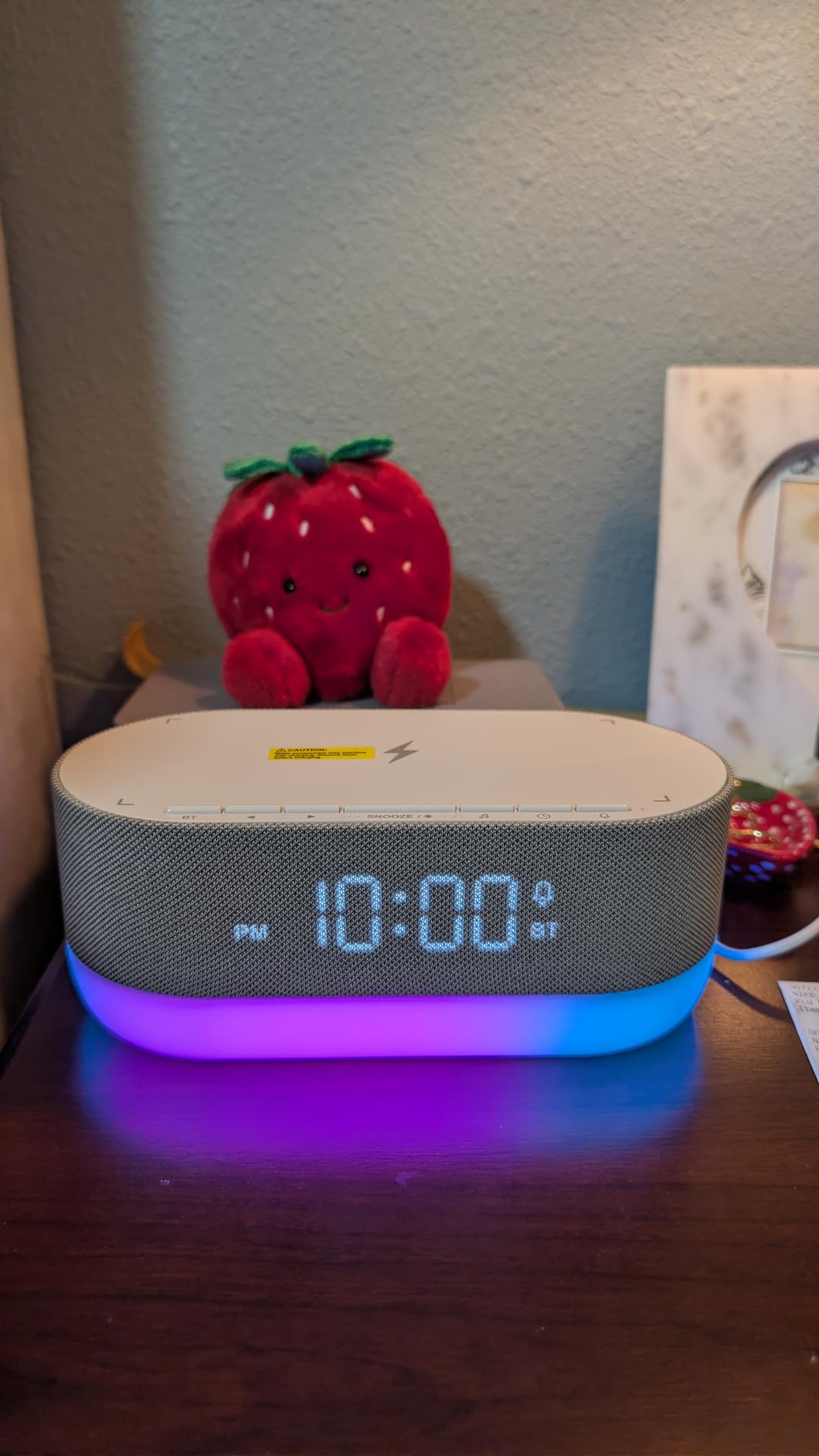 HOUSBAY 3 in 1 Sound Machine Alarm Clock & Wireless Charger: Soothing White Noise, Bluetooth Music Relaxation & Customized Sleep-Wake Routine | Dimmable Clock for Bedroom customer photo 2