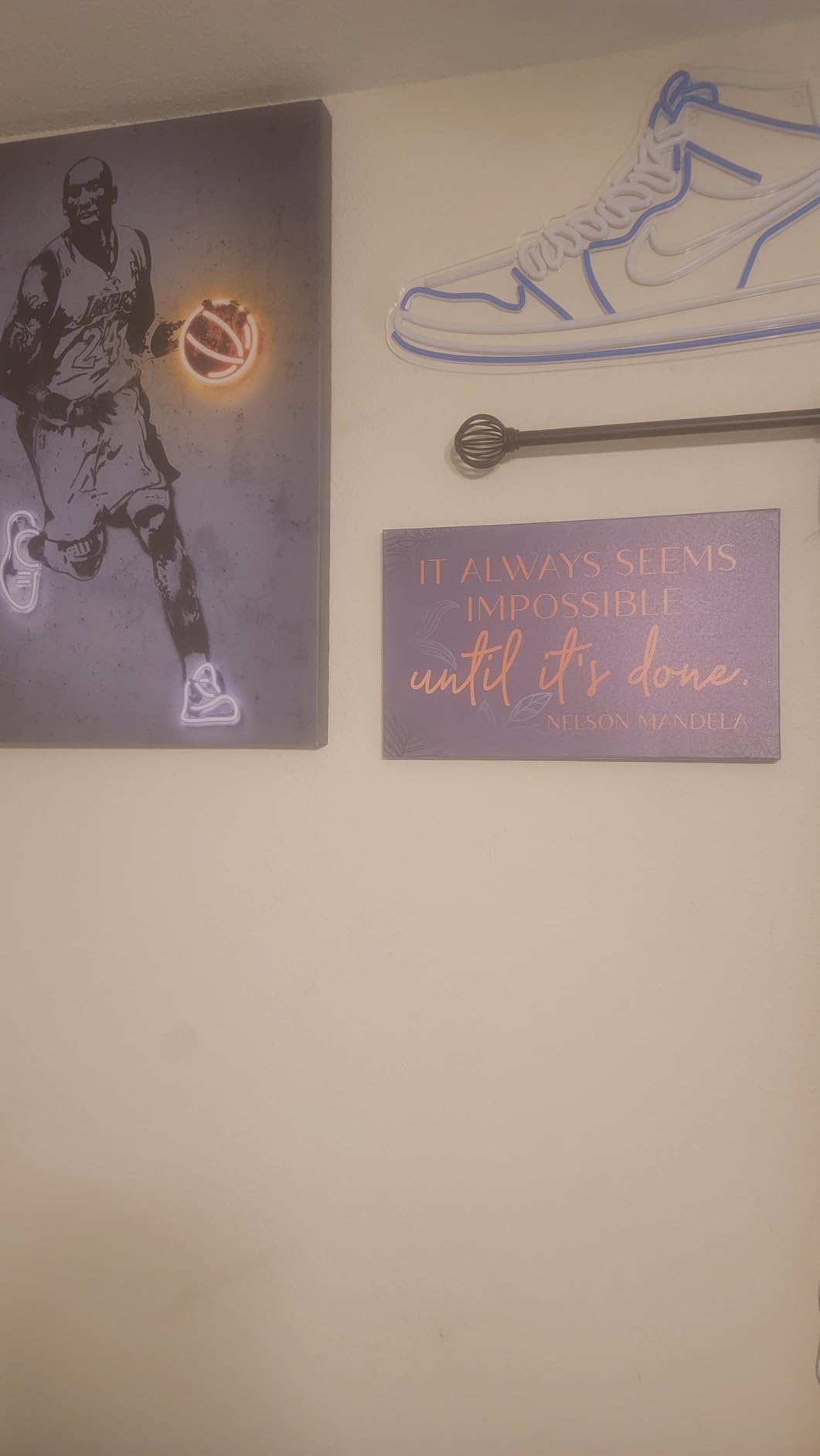 HoneyKICK It Always Seems Impossible Inspirational Quote Canvas, 10x16 | Navy-and-gold typography on gallery-wrapped canvas creates a polished daily reminder for offices and living spaces. customer photo 1