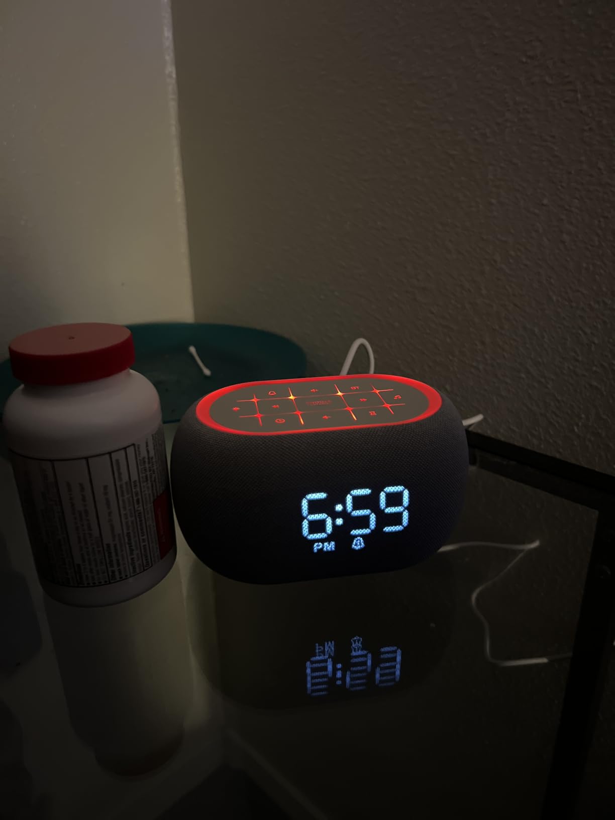 ANJANK White Noise Sound Machine Alarm Clock with Bluetooth Speaker, 21 Relaxing Sounds, 7 Night Lights, 0-100% Dimmer/Sleep Timer/30-Level Volume Control, Sound Machine for Kids Adults Sleeping, Bedroom customer photo 2